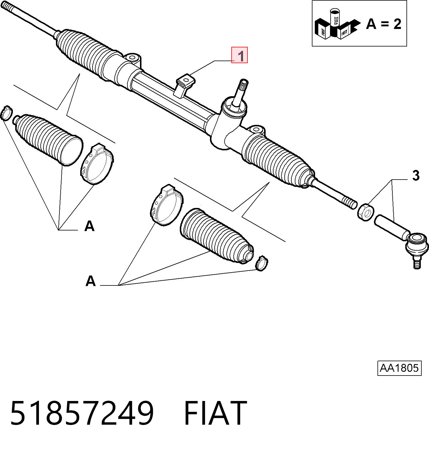 Listwa kierownicza (maglownica) do Fiat Bravo II 198