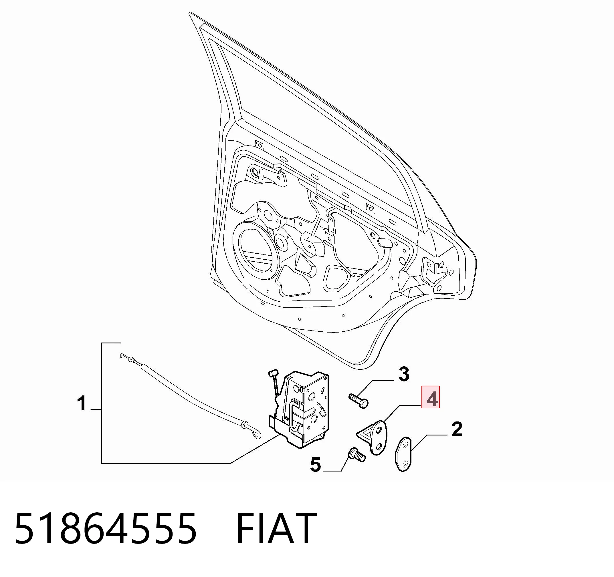51864555 Fiat/Alfa/Lancia Zaczep zamka drzwi przednich
