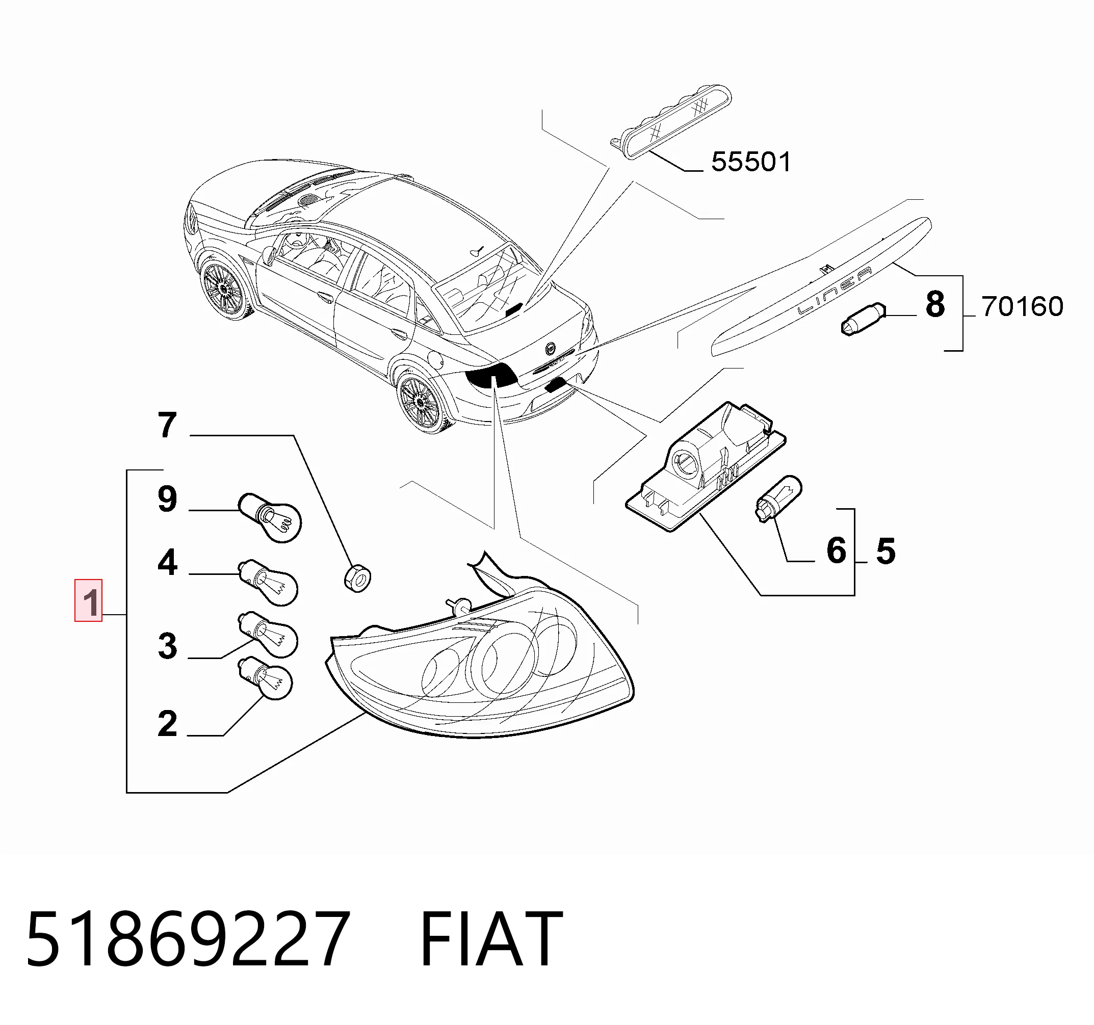 Do koszyka Lampa zespolona tylna prawa Fiat Linea  323