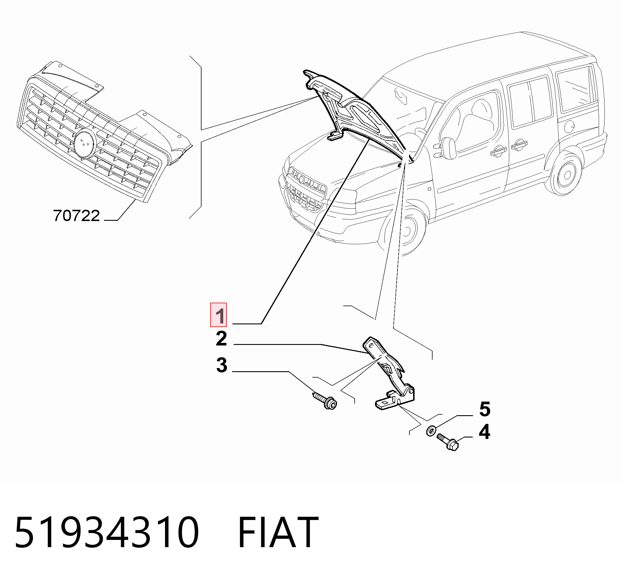 Do koszyka Maska silnika Fiat Doblo I 223