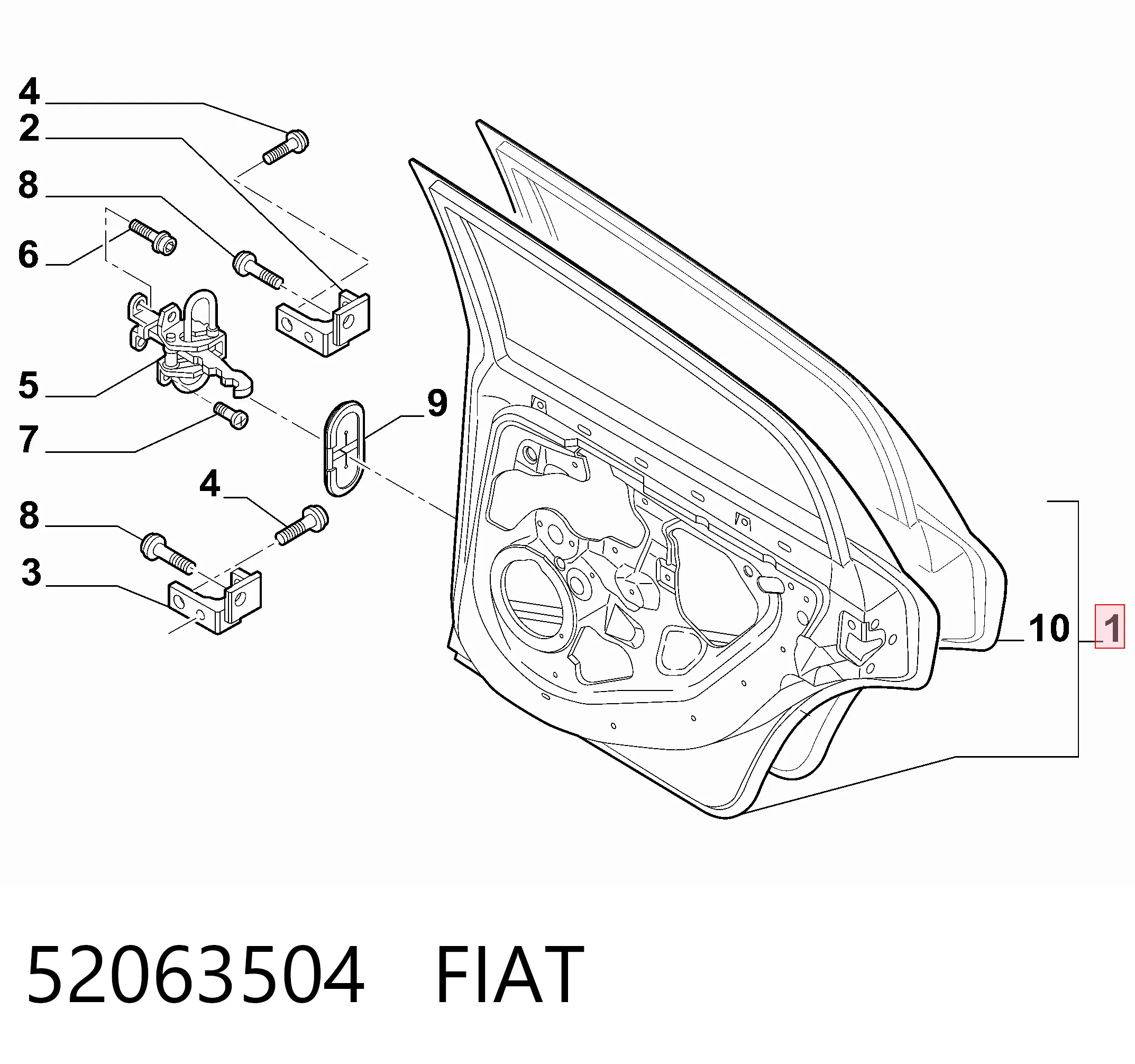 Drzwi tylne prawe do Fiat Linea  323