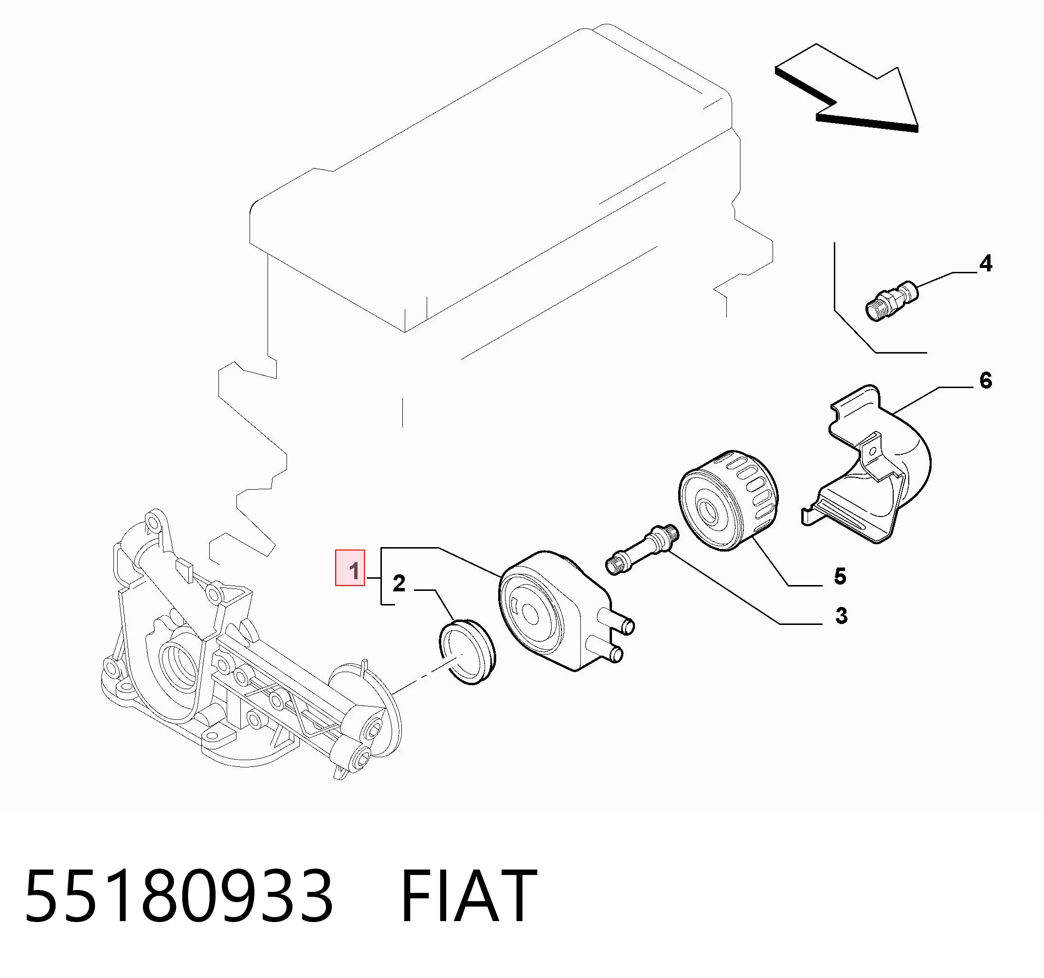 55180933 Fiat/Alfa/Lancia Chłodnica oleju