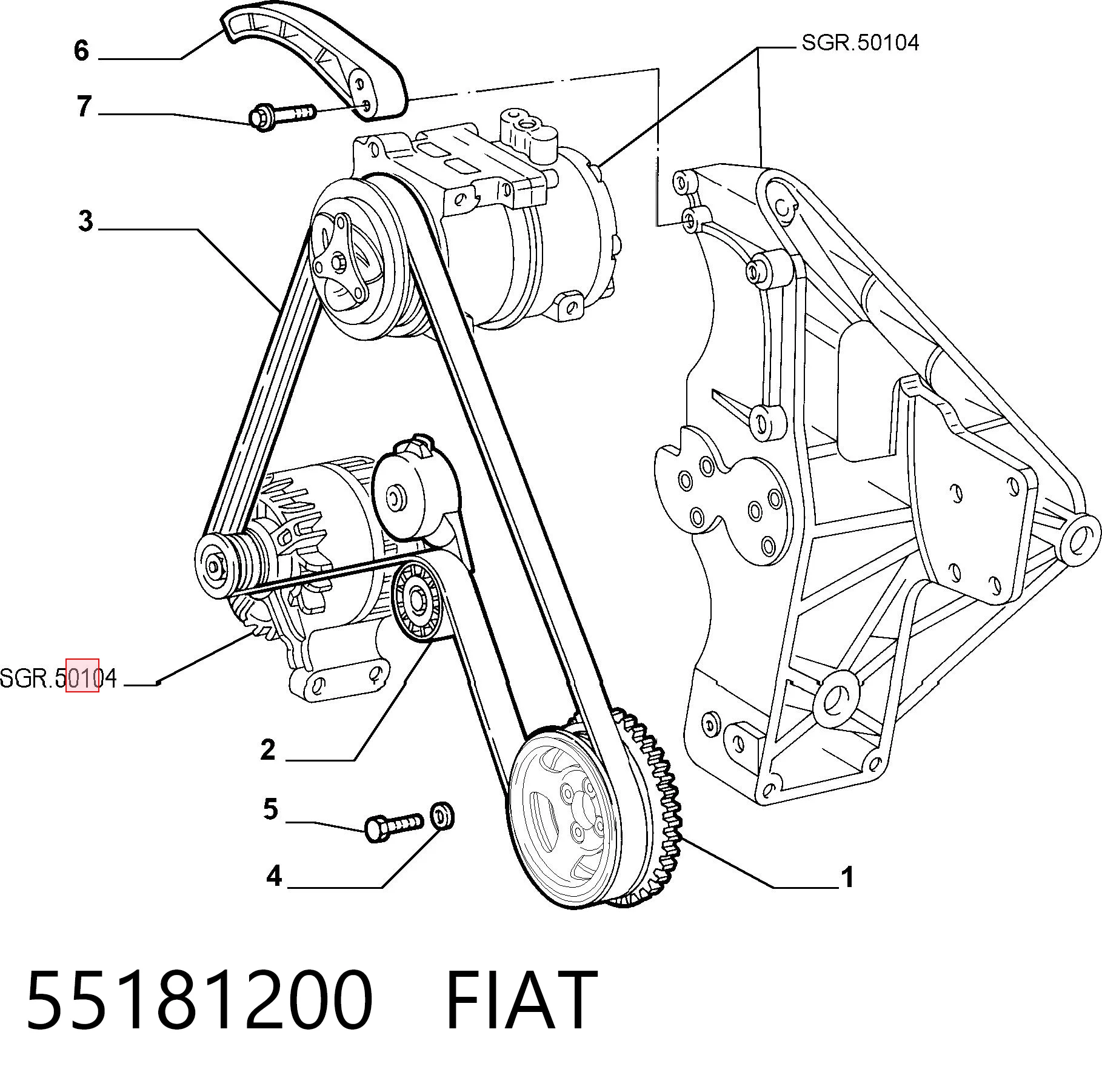 Koło pasowe wału korbowego 55181200 General Motors