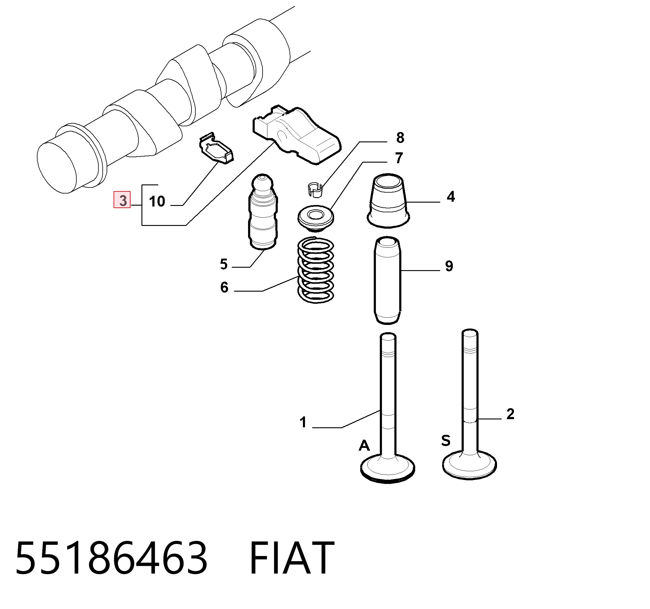 Dźwigienka zaworowa do Fiat Ducato III 250
