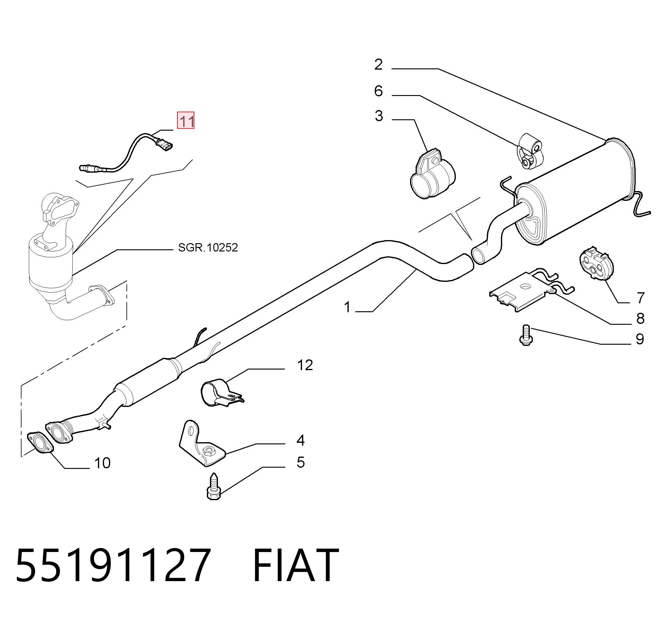 Do koszyka Sonda lambda, czujnik tlenu Fiat Doblo I 223