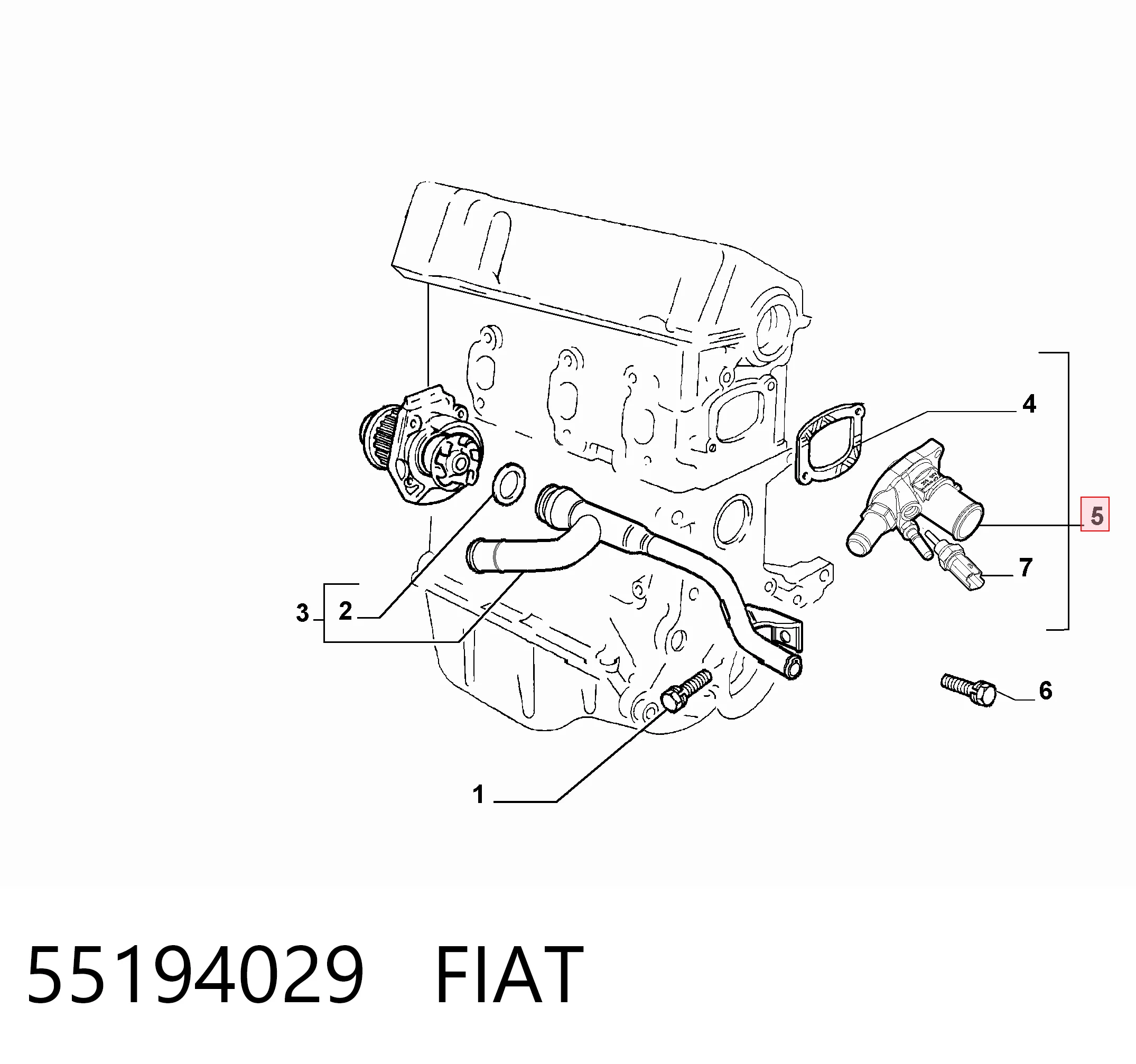 55194029 Fiat/Alfa/Lancia Termostat
