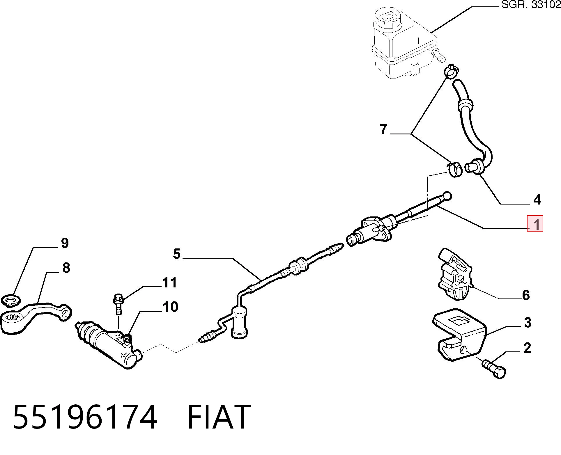 Do koszyka Cylinder sprzęgła główny Fiat Punto II 188