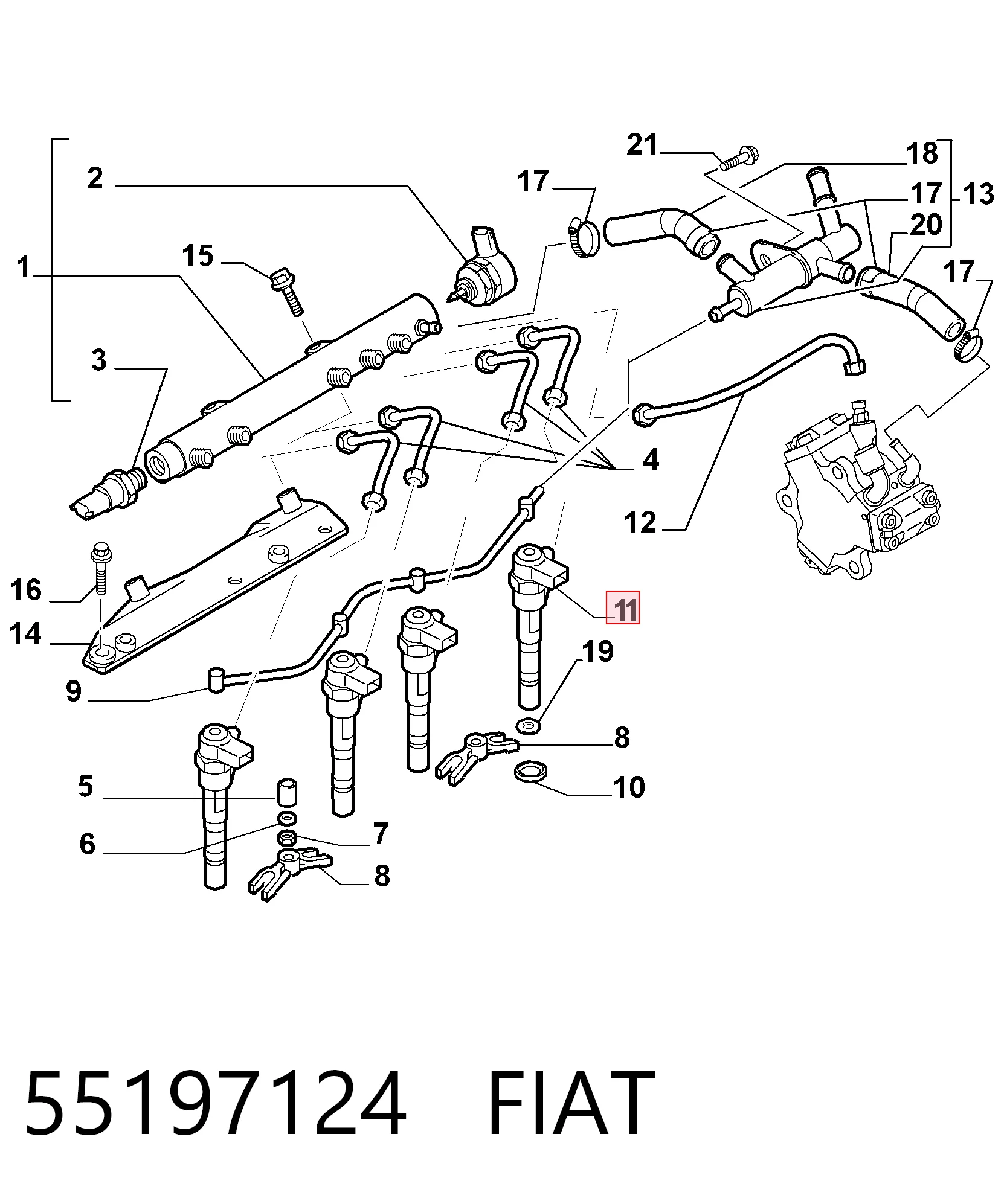 55197124 Fiat/Alfa/Lancia Wtryskiwacz paliwa