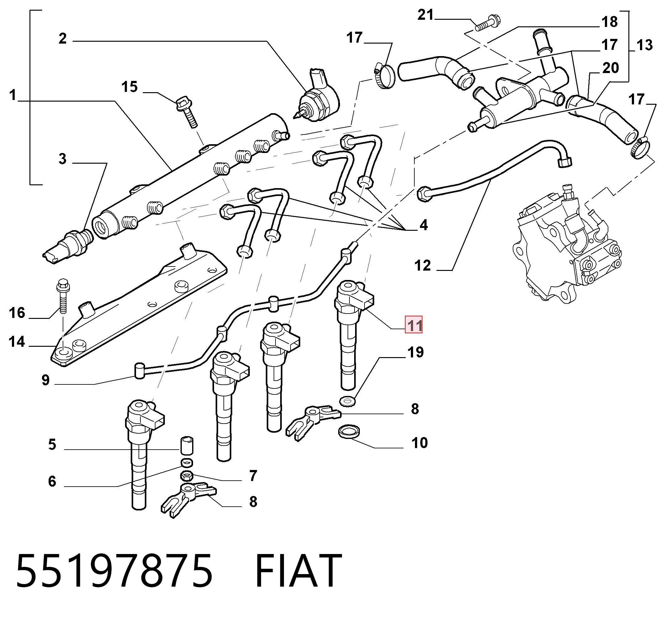 55197875 Fiat/Alfa/Lancia Wtryskiwacz paliwa