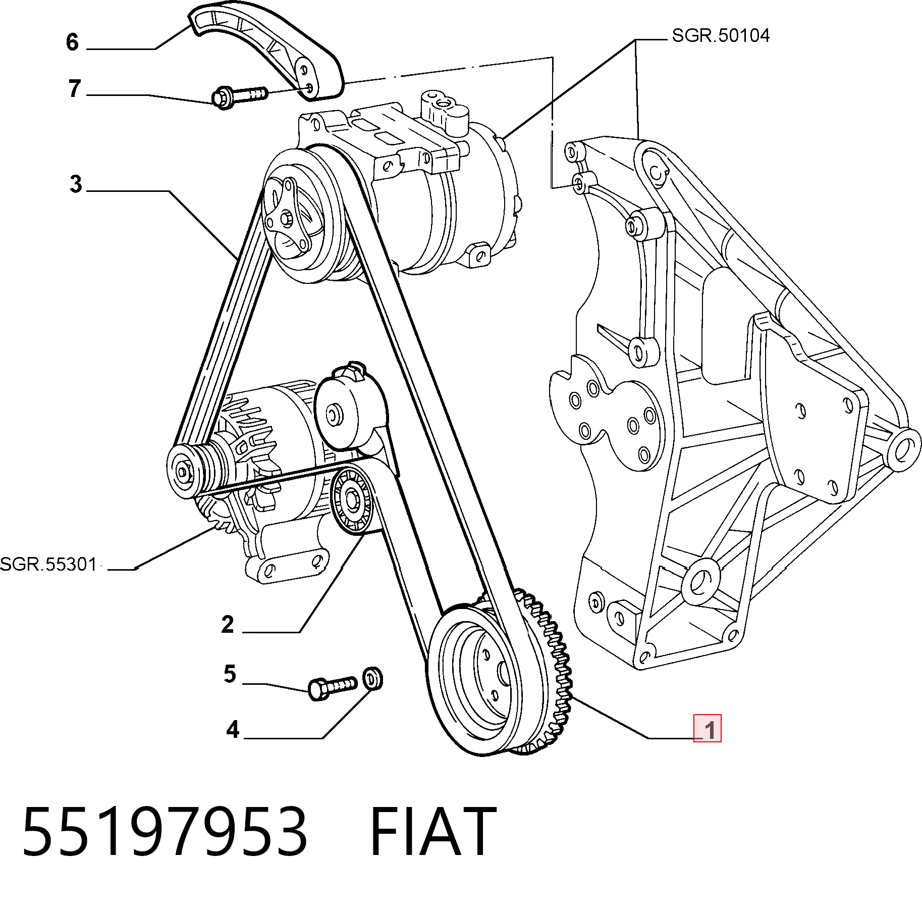 Koło pasowe wału korbowego Fiat Albea sedana (172) (2002 - 2011) cena, od 60,44 USD