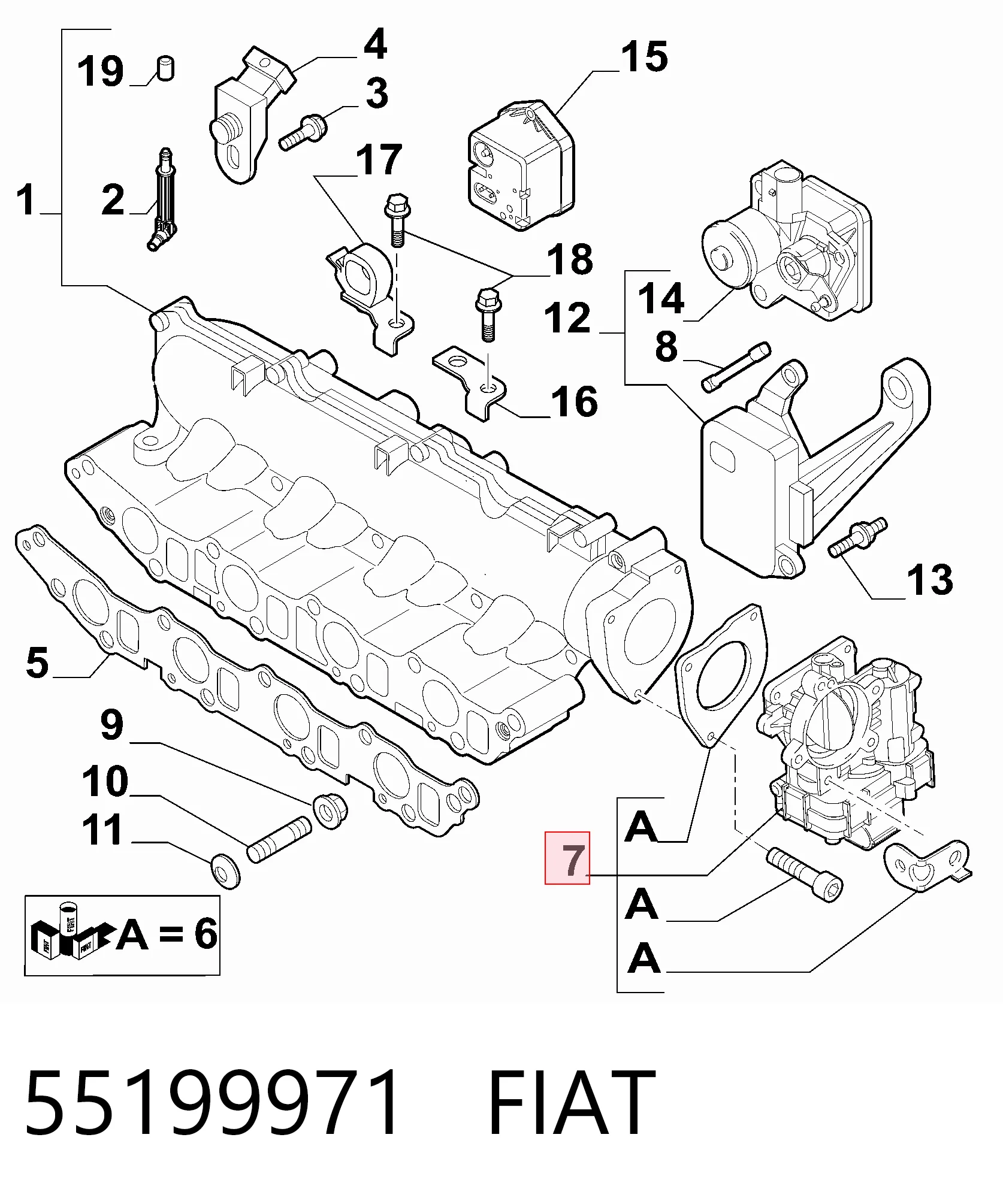 Do koszyka Przepustnica, komplet Fiat Croma II 194