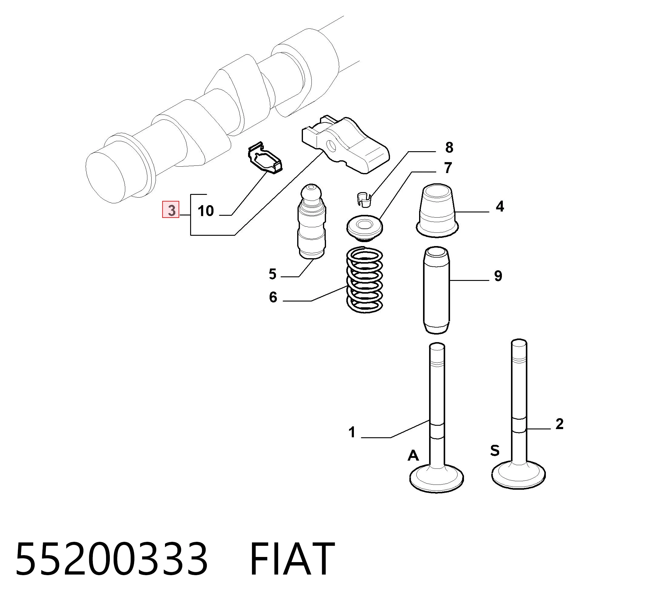 Dźwigienka zaworowa do Fiat Stilo  192