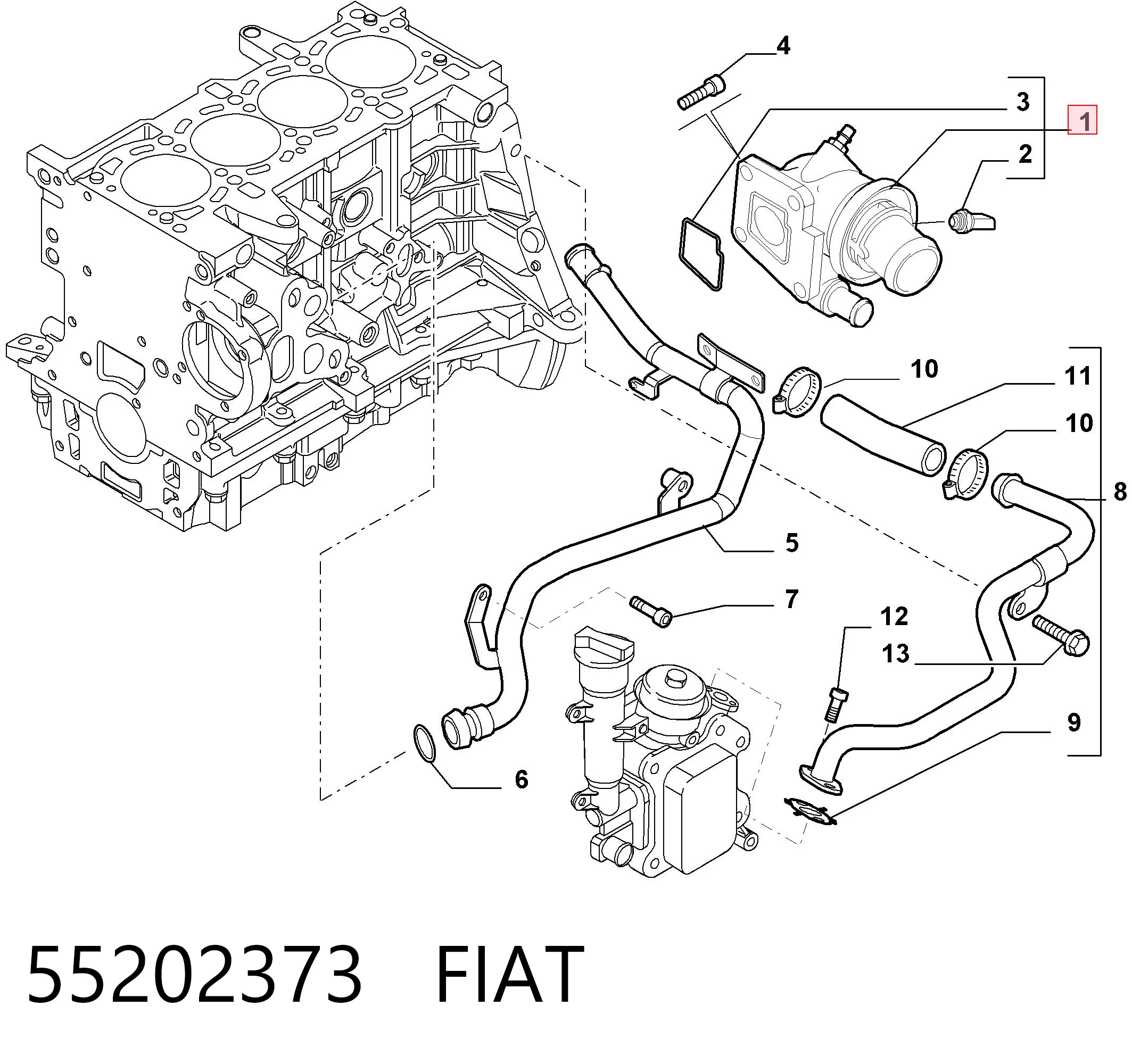 55202373 Fiat/Alfa/Lancia Termostat