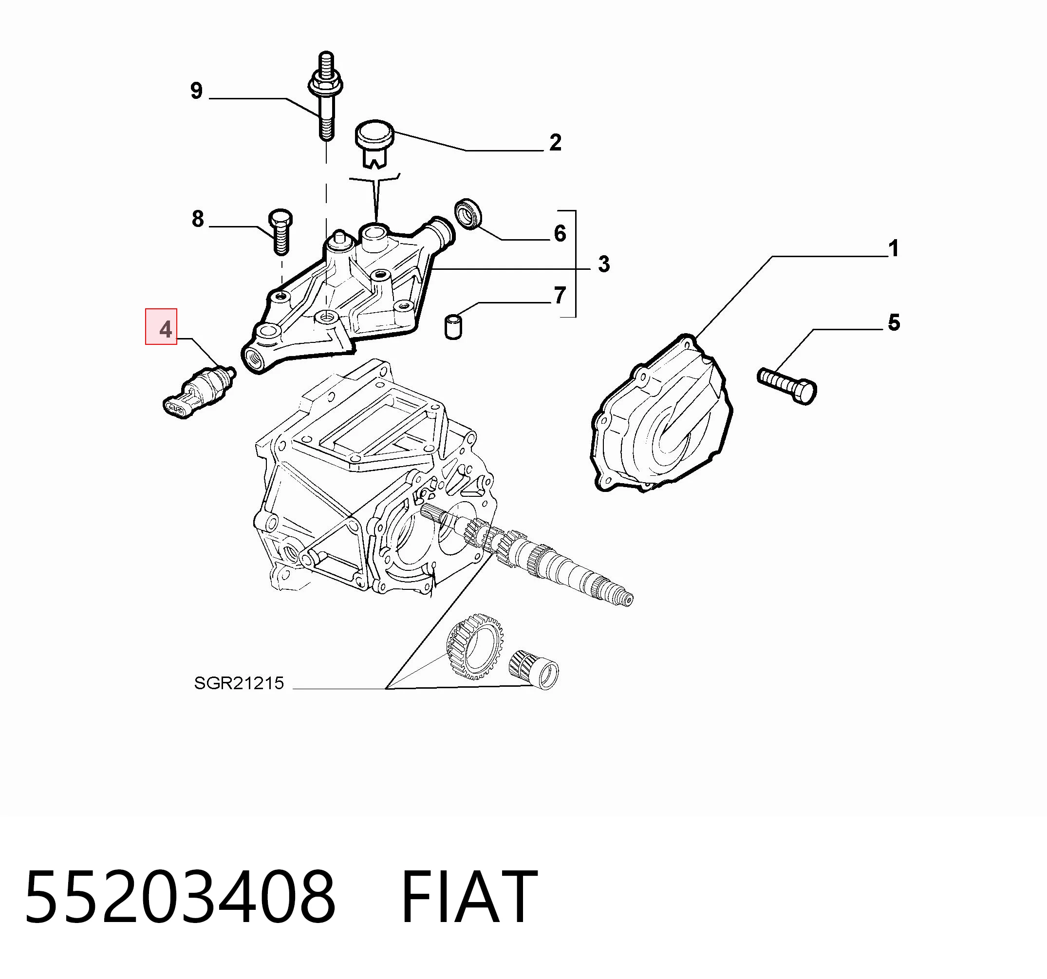 55203408 Fiat/Alfa/Lancia Czujnik włączania światła cofania