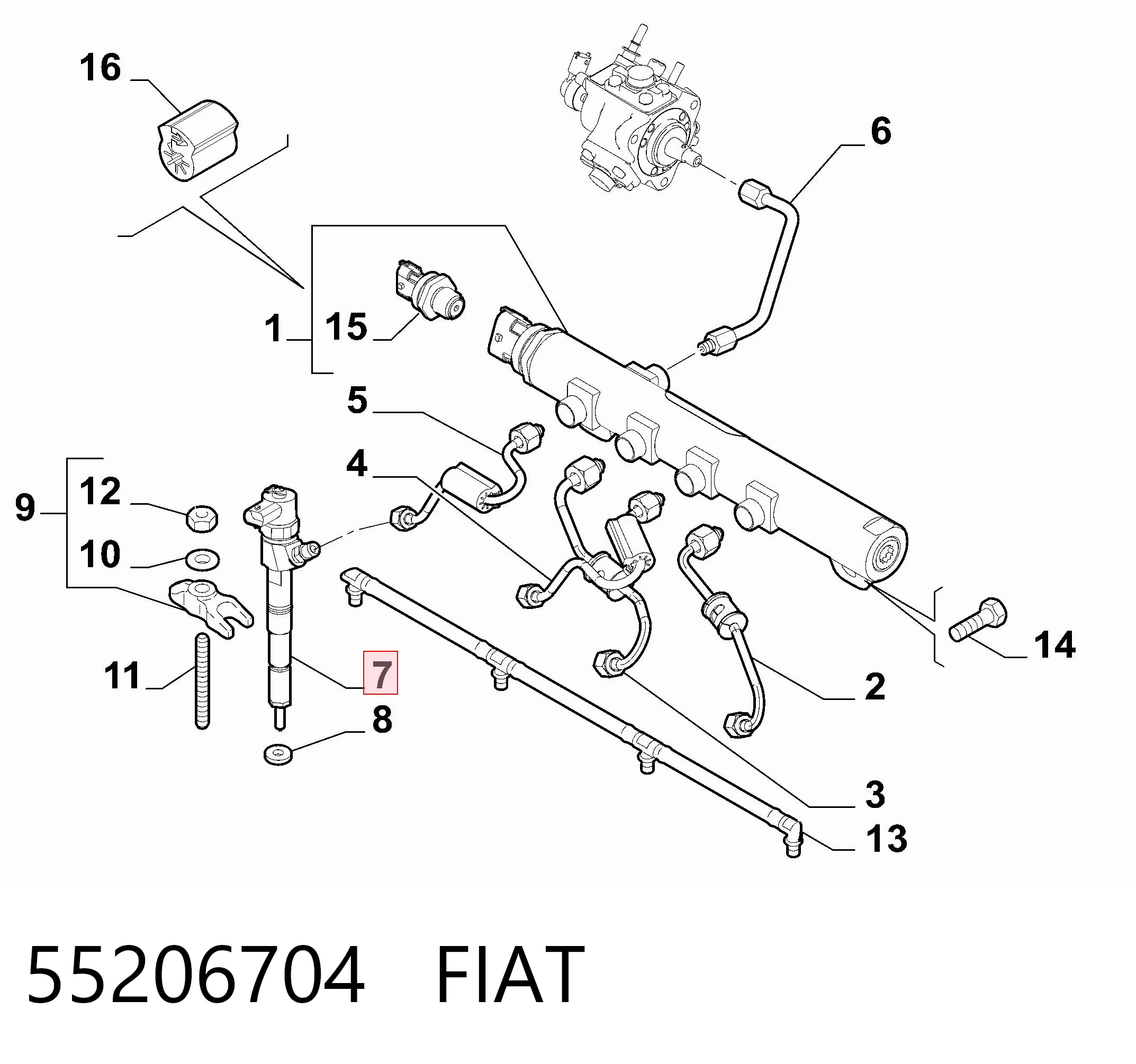 55206704 Fiat/Alfa/Lancia Wtryskiwacz paliwa