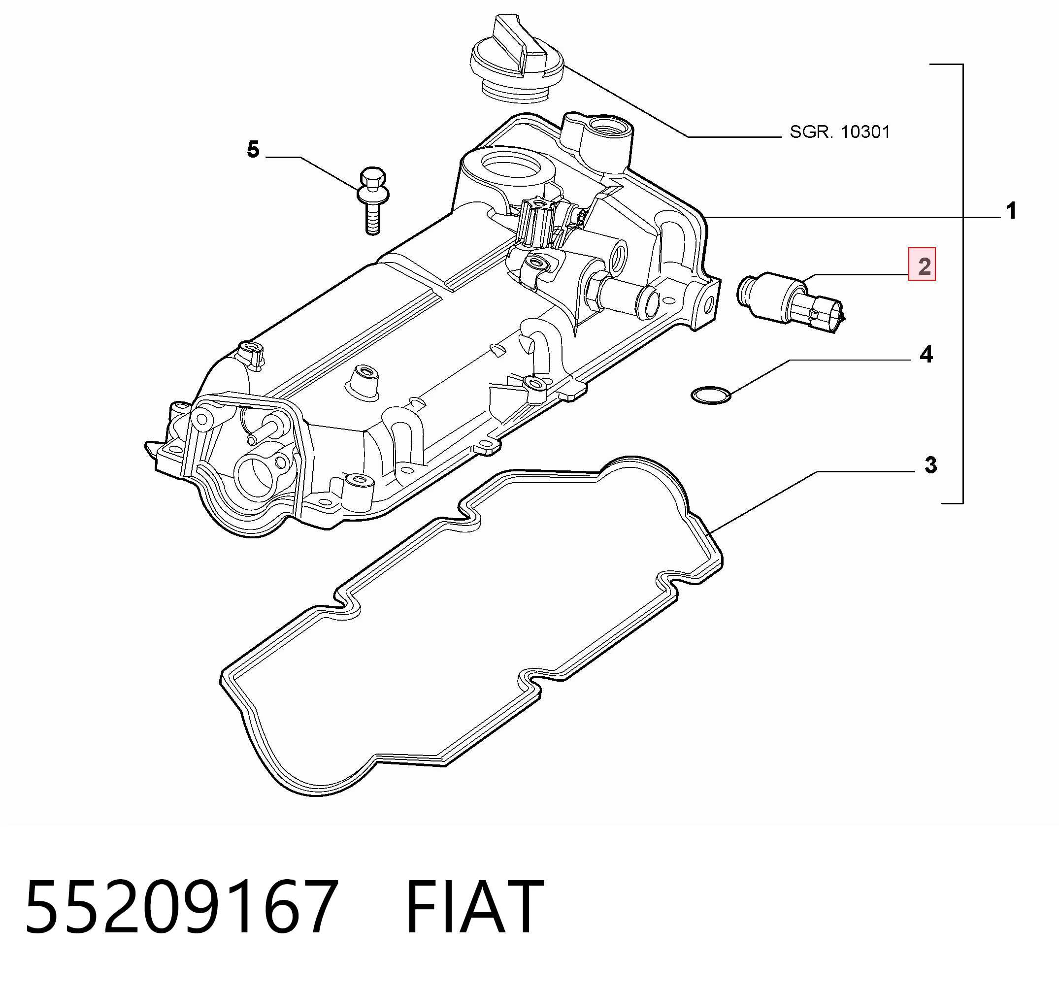 55209167 Fiat/Alfa/Lancia Zawór elektromagnetyczny faz rozrządu