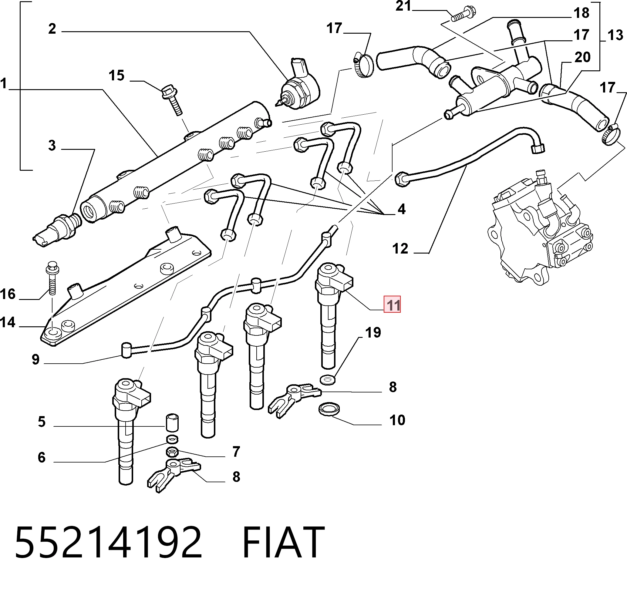 Do koszyka Wtryskiwacz paliwa Fiat Qubo  225