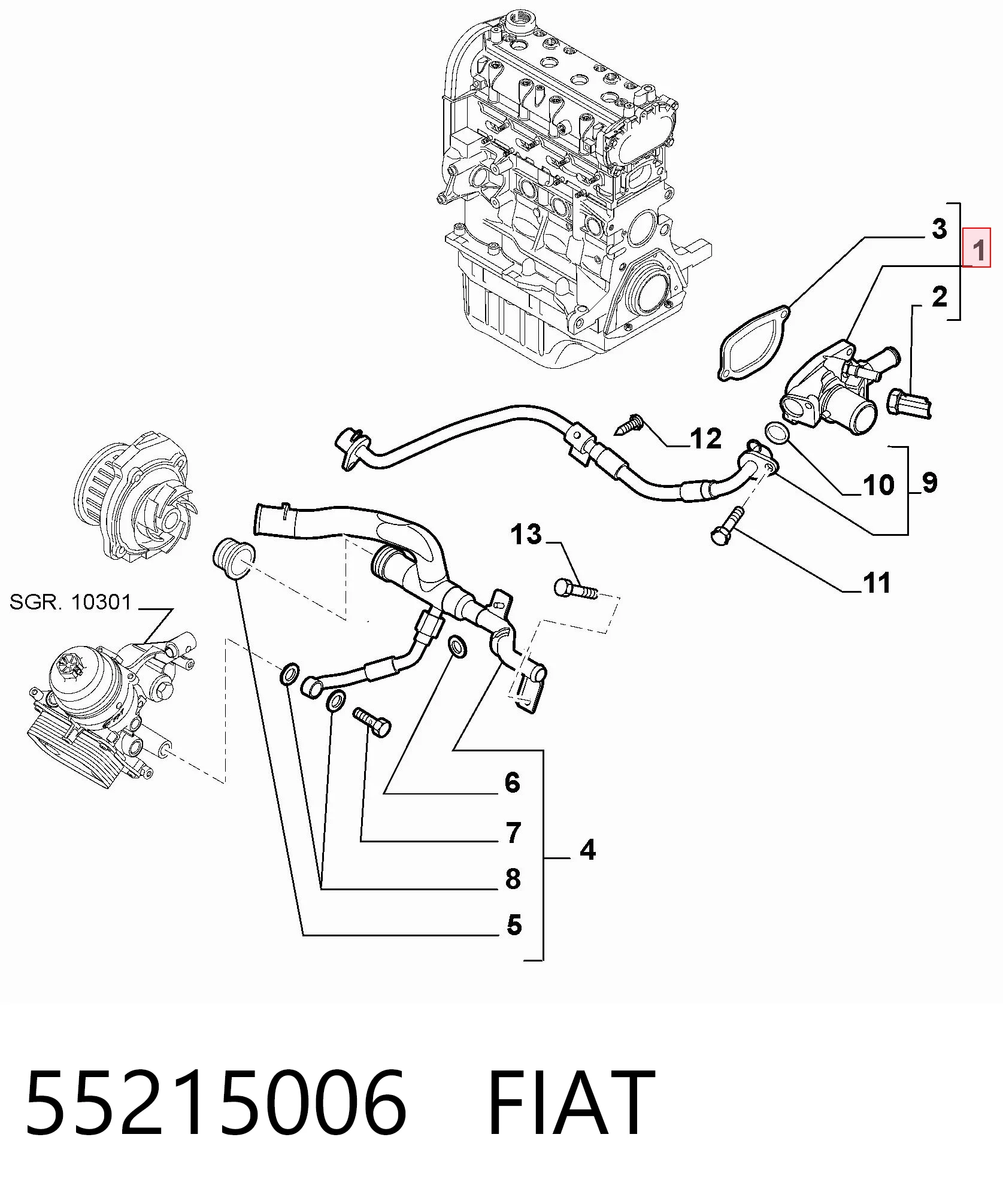 55215006 Fiat/Alfa/Lancia Termostat