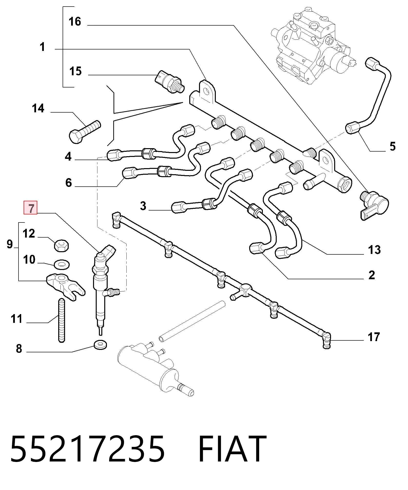 55217235 Fiat/Alfa/Lancia Wtryskiwacz paliwa