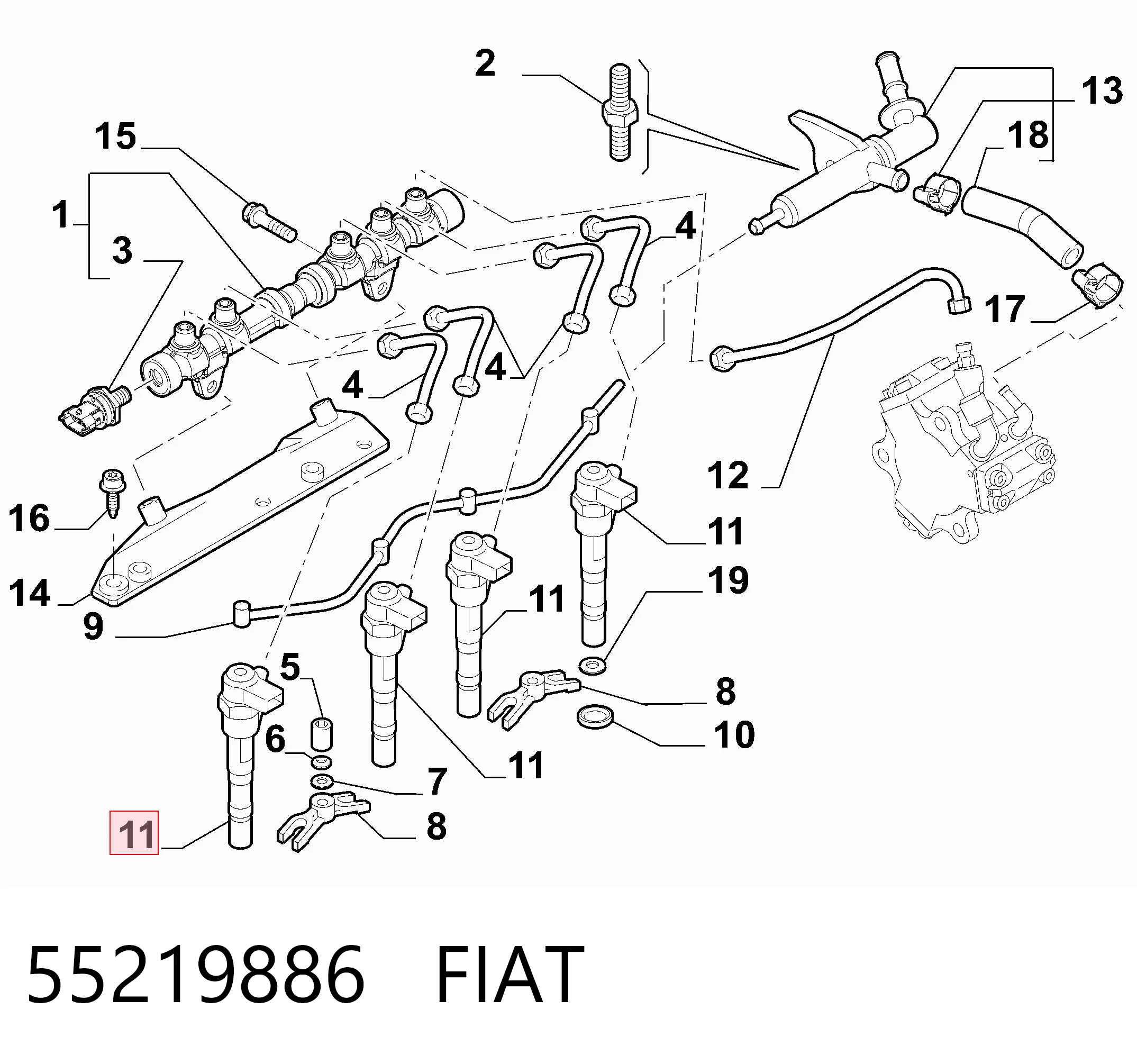 55219886 Fiat/Alfa/Lancia Wtryskiwacz paliwa