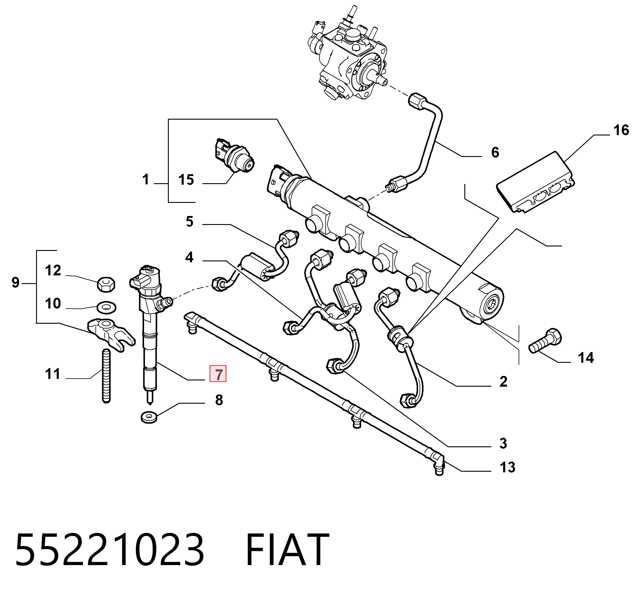 55221023 Fiat/Alfa/Lancia Wtryskiwacz paliwa