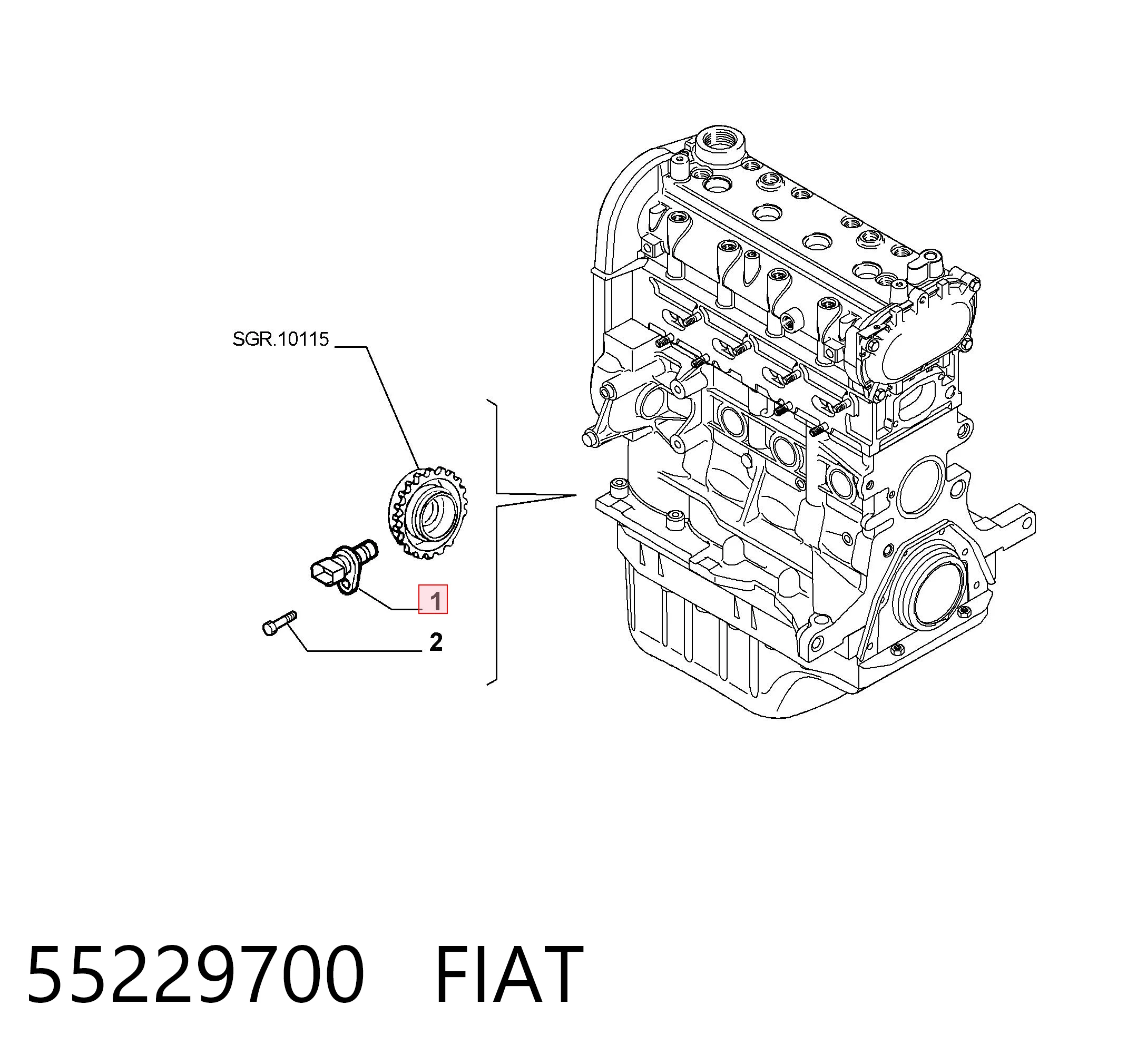 55229700 Fiat/Alfa/Lancia Czujnik położenia wału korbowego
