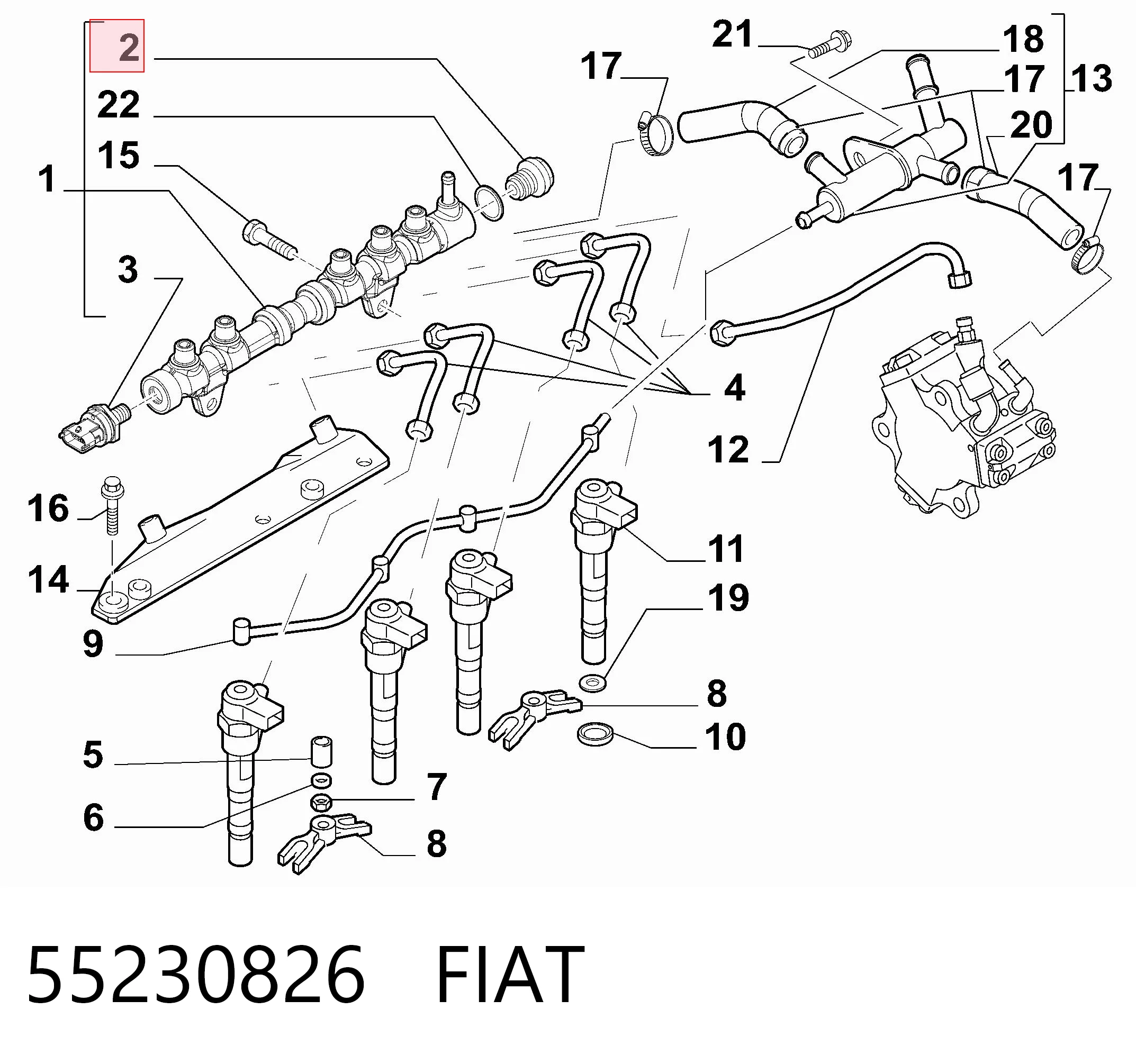 55230826 General Motors Regulator ciśnienia paliwa w listwie paliwowej