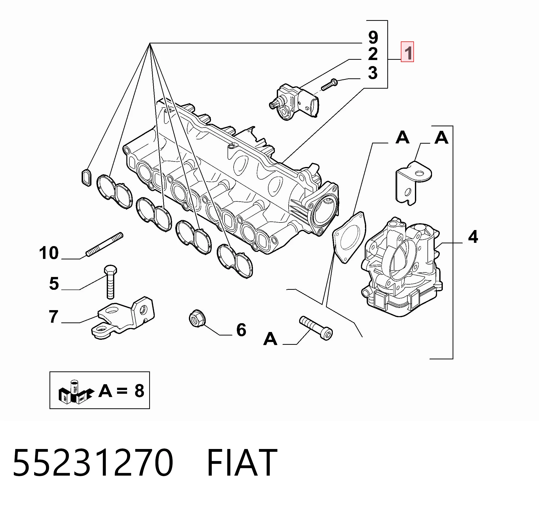 55231270 Fiat/Alfa/Lancia Kolektor ssący