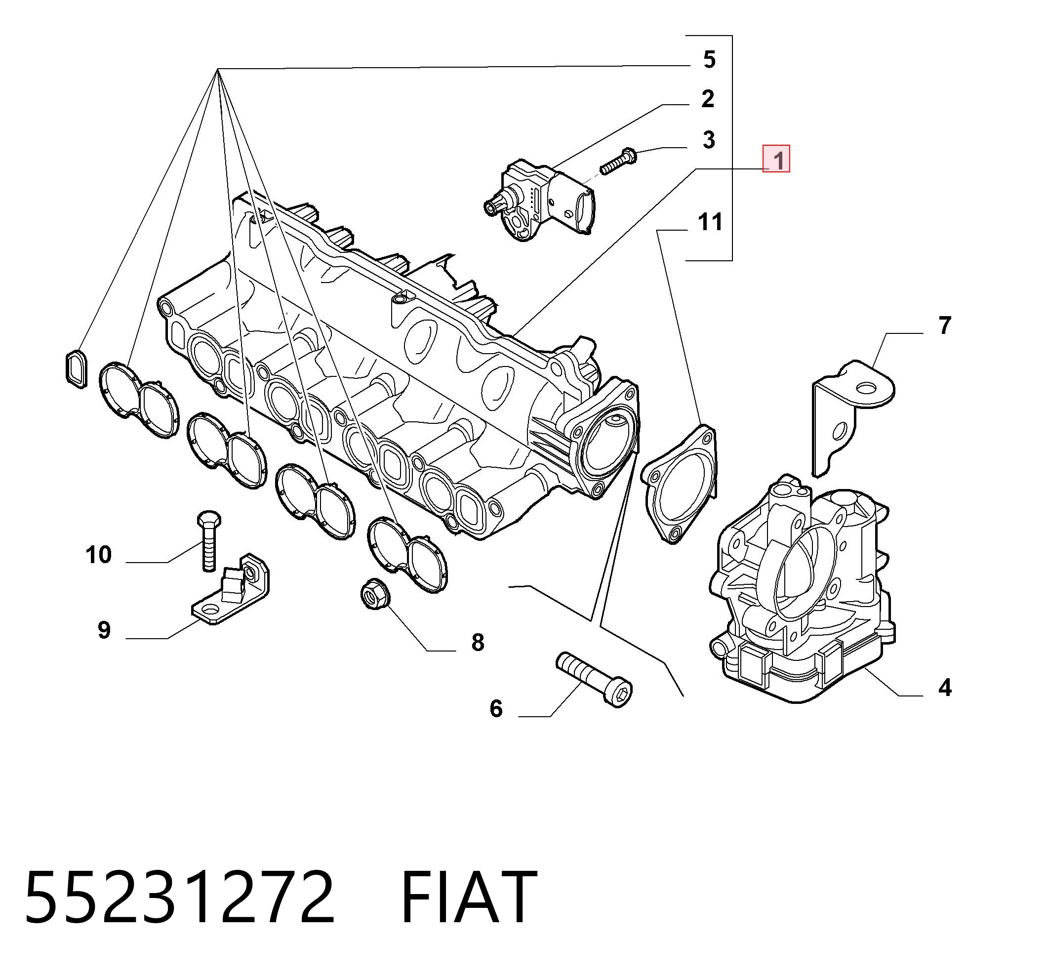 55231272 Fiat/Alfa/Lancia Kolektor ssący
