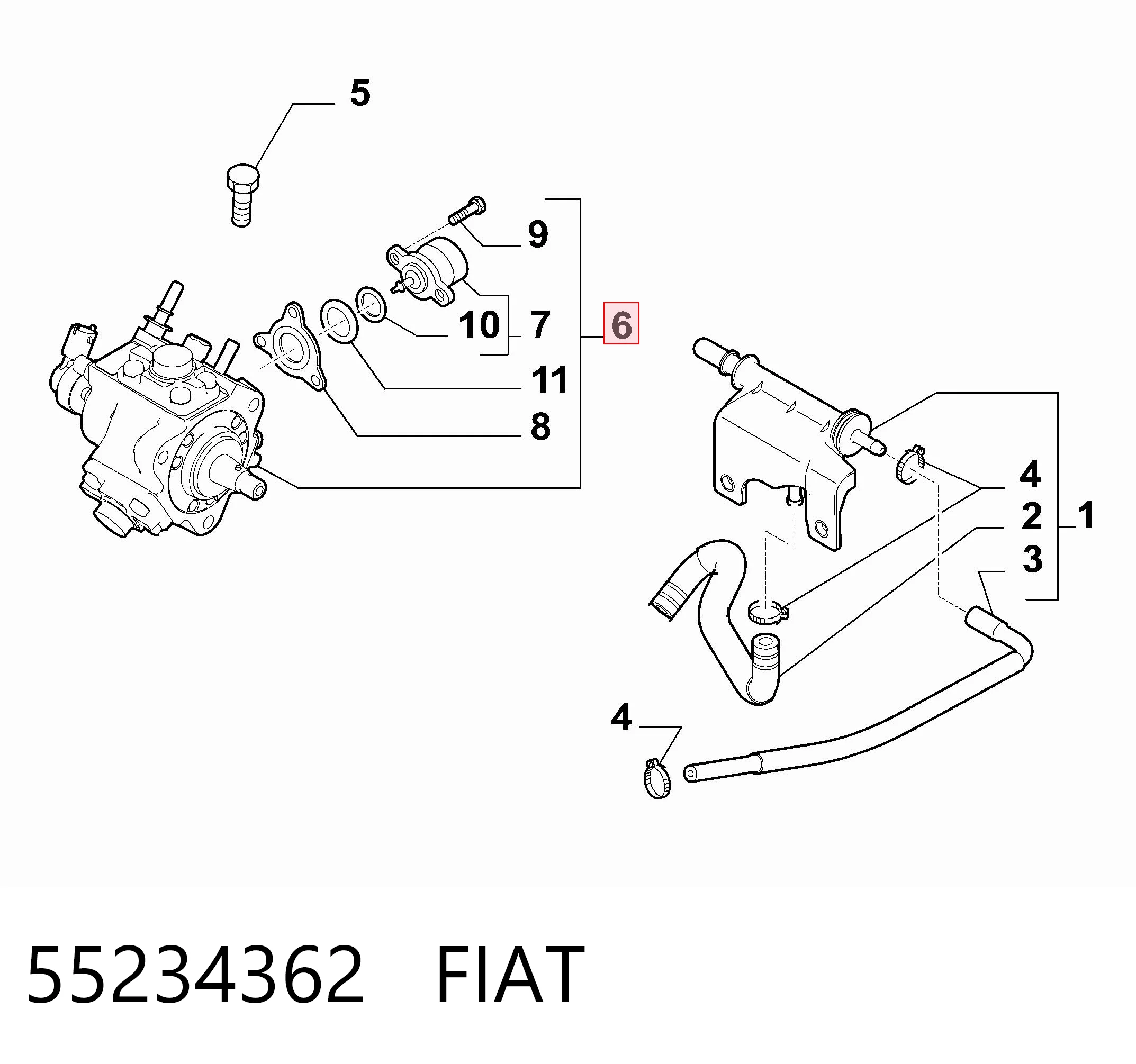 Pompa wtryskowa wysokiego ciśnienia Peugeot/Citroen 55234362