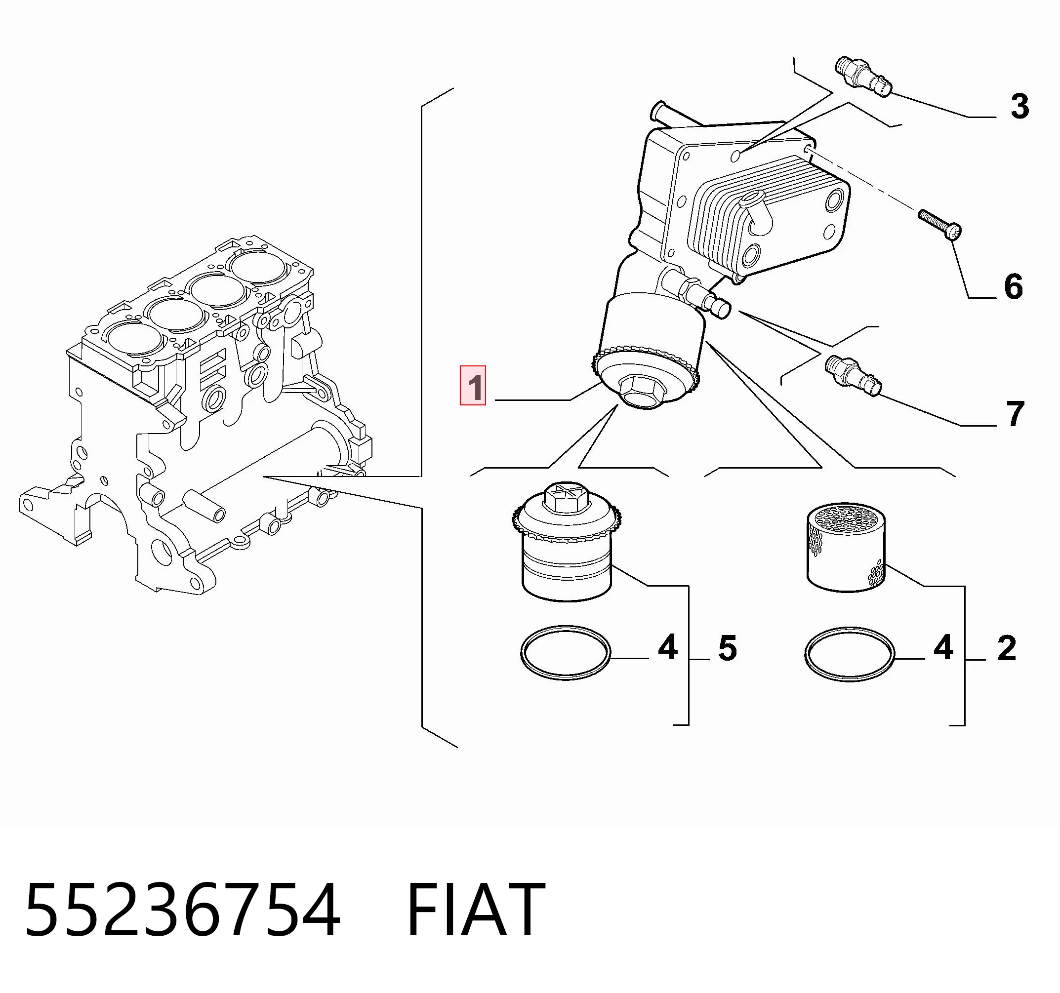 55236754 Fiat/Alfa/Lancia Obudowa filtra oleju
