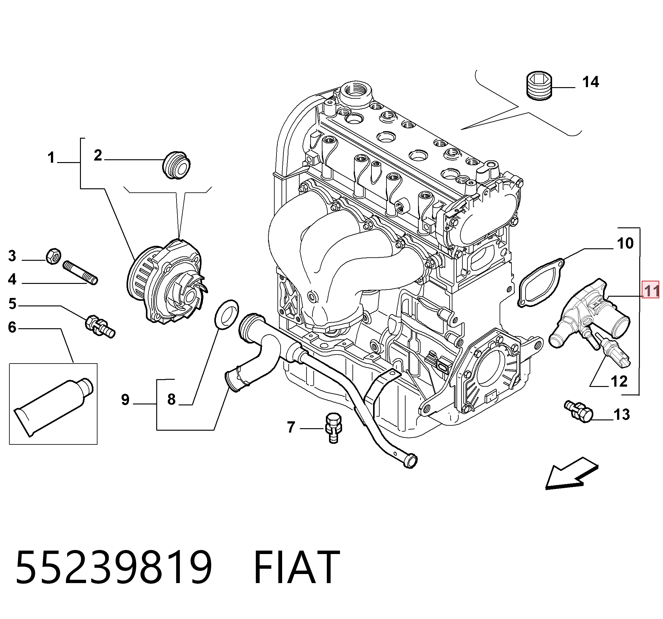 55239819 Fiat/Alfa/Lancia Termostat
