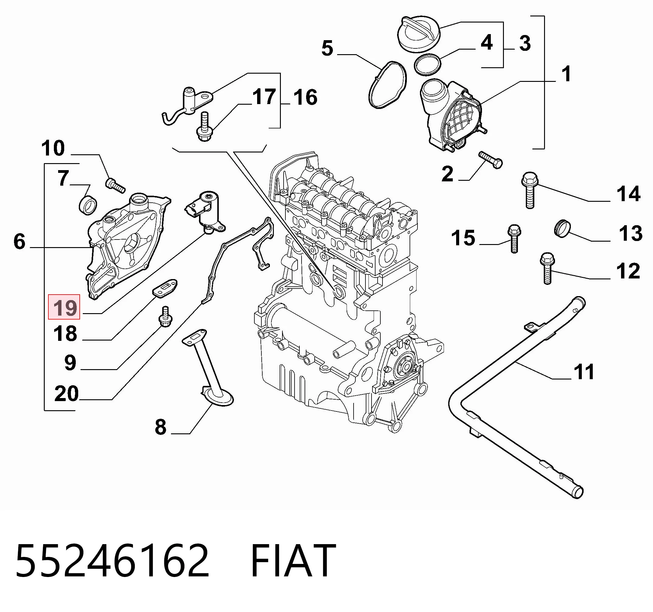 55246162 Fiat/Alfa/Lancia Zawór regulacji ciśnienia oleju