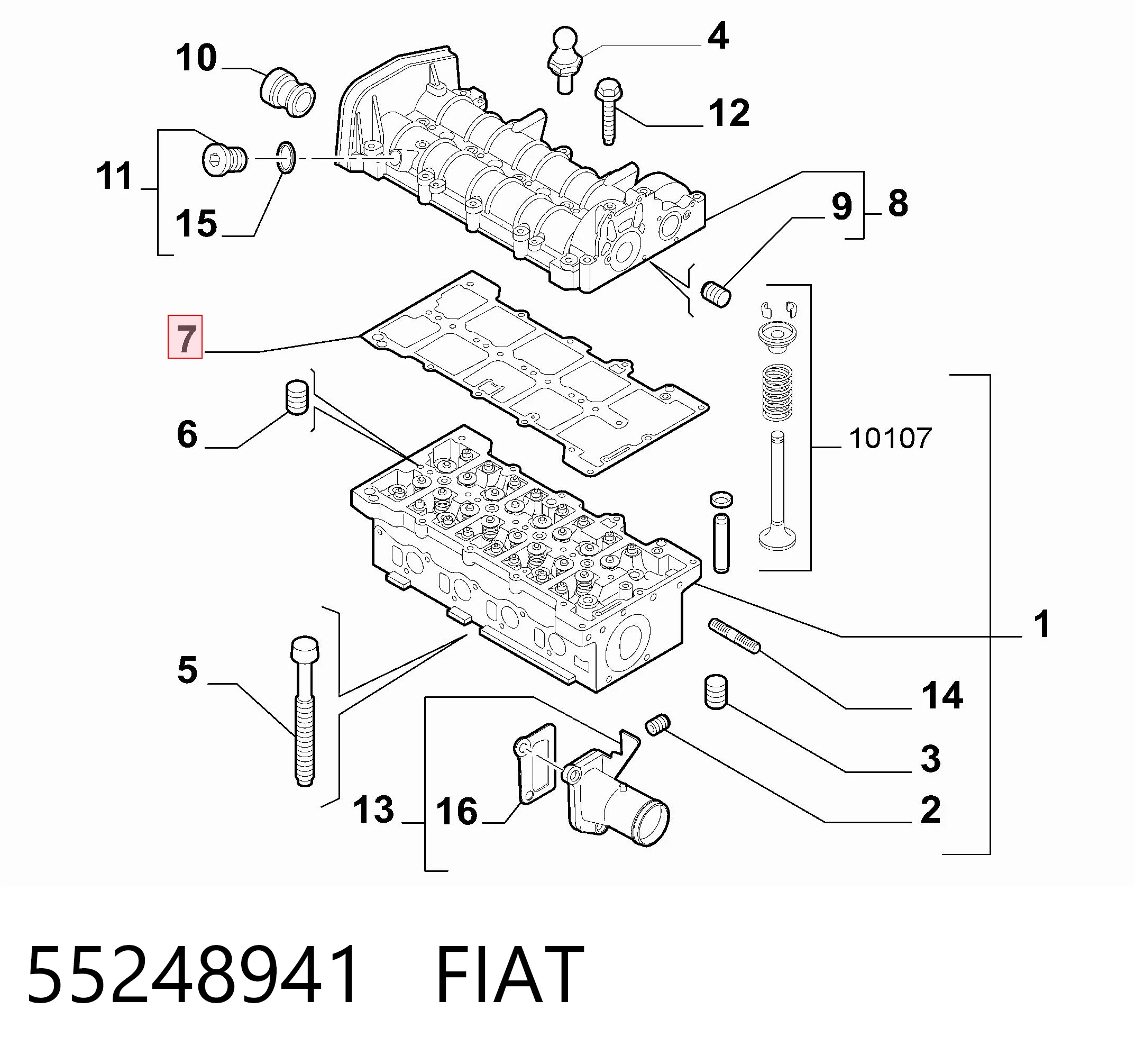 Uszczelka pokrywy zaworowej silnika do Fiat Doblo II 263