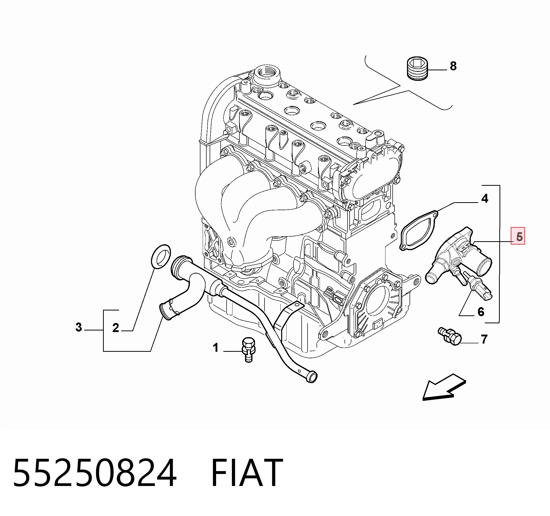 55250824 Fiat/Alfa/Lancia Termostat