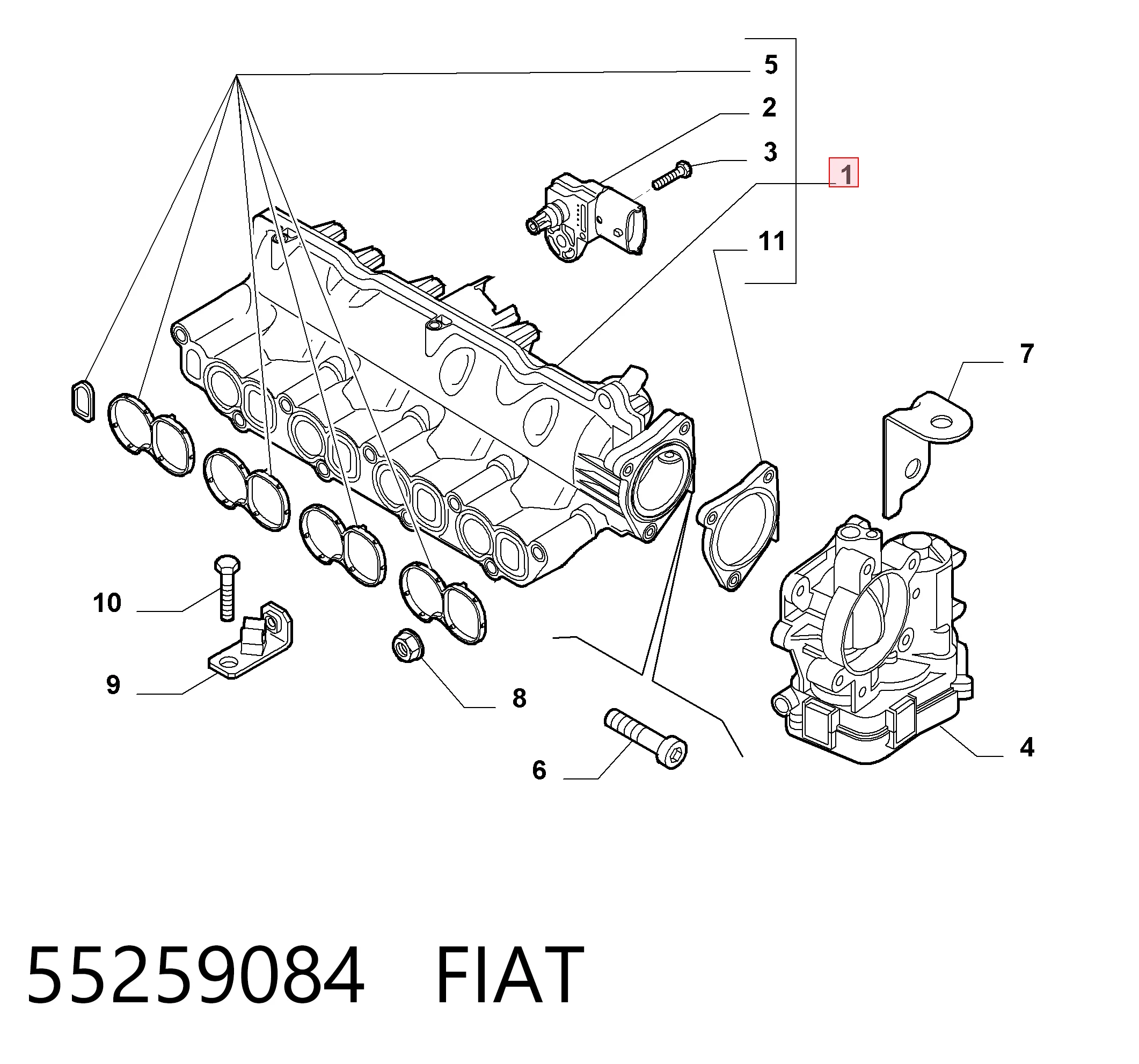 55259084 Fiat/Alfa/Lancia Kolektor ssący