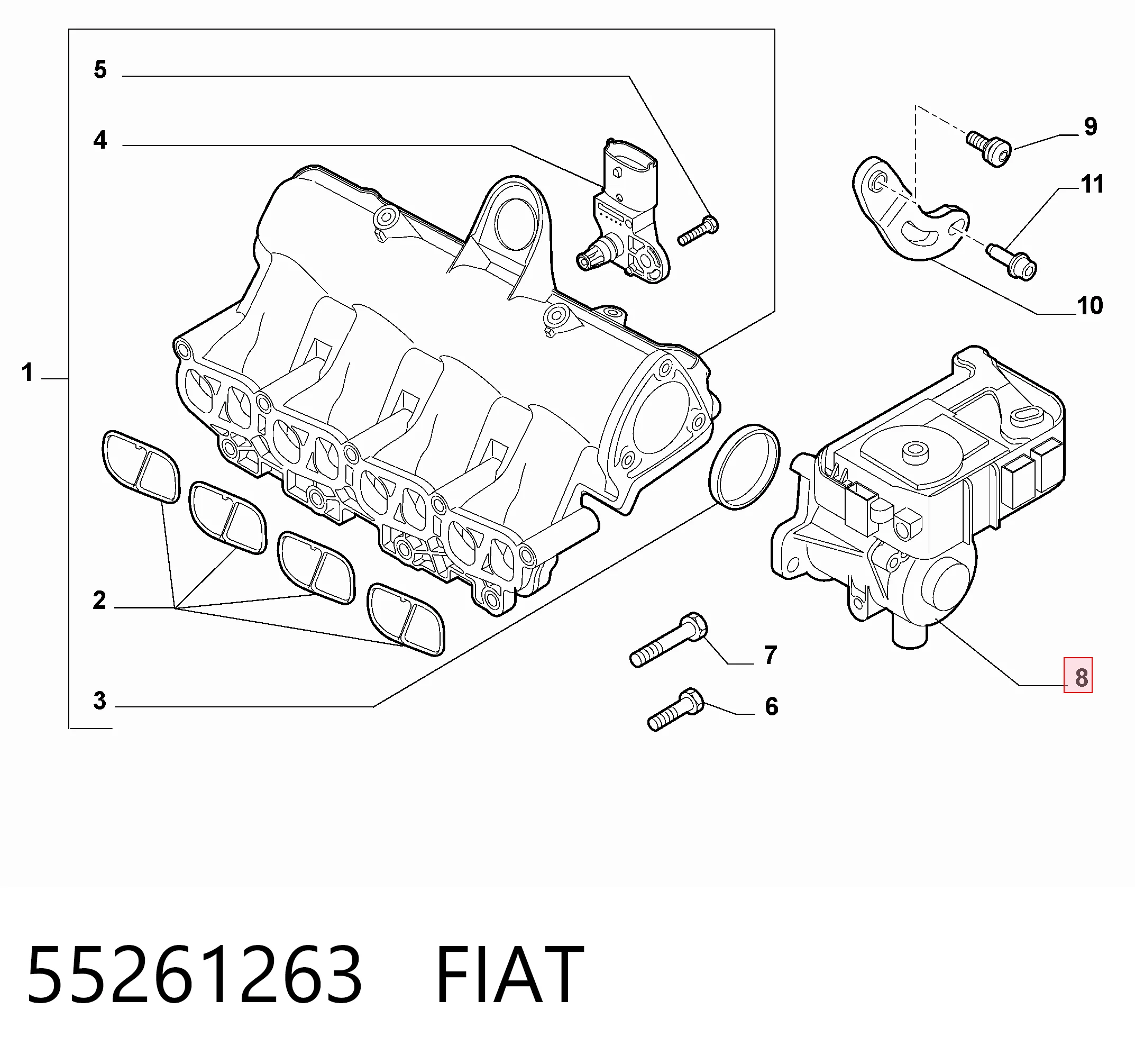 Przepustnica, komplet 55213019 Opel