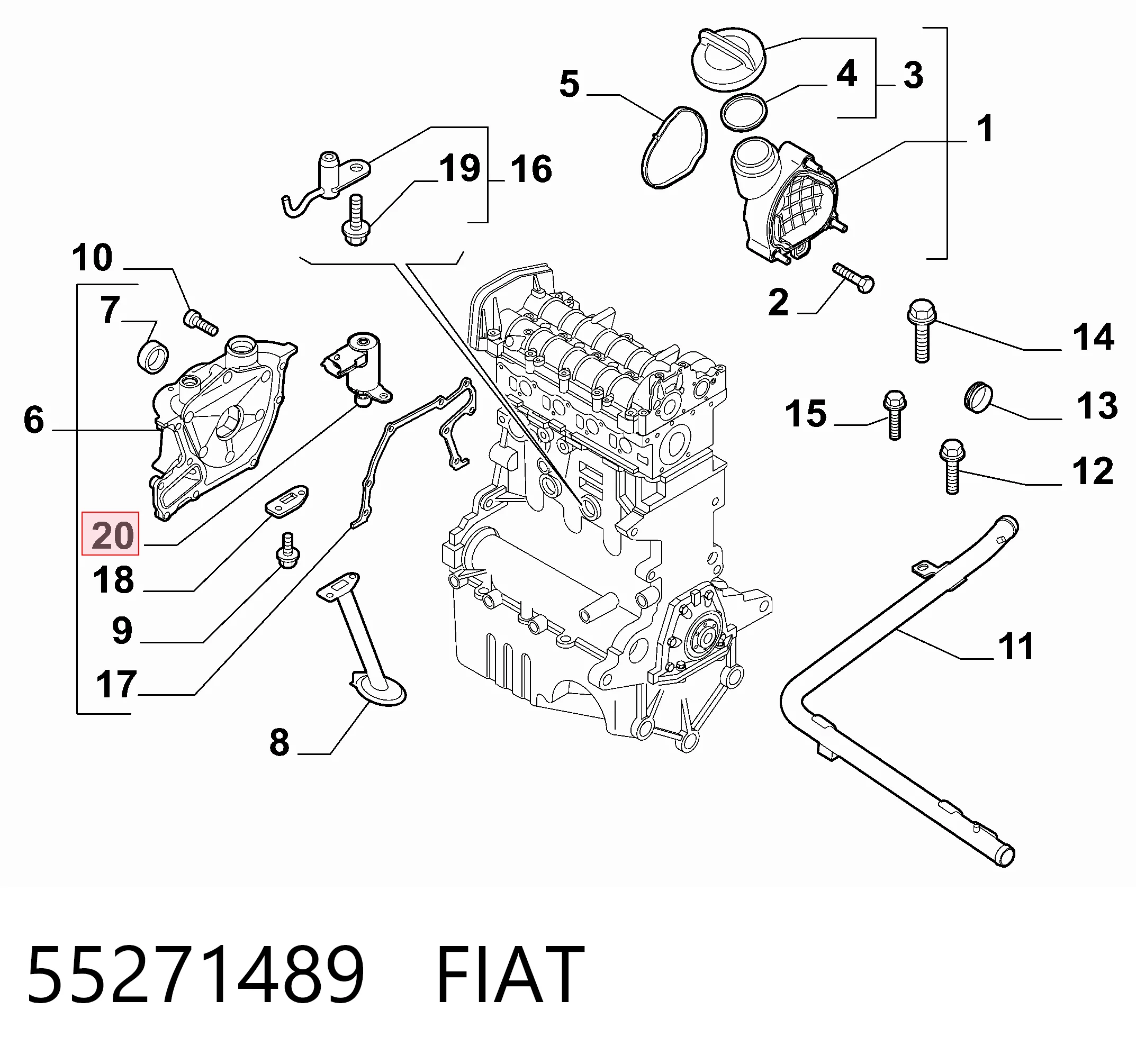55271489 Fiat/Alfa/Lancia Zawór regulacji ciśnienia oleju