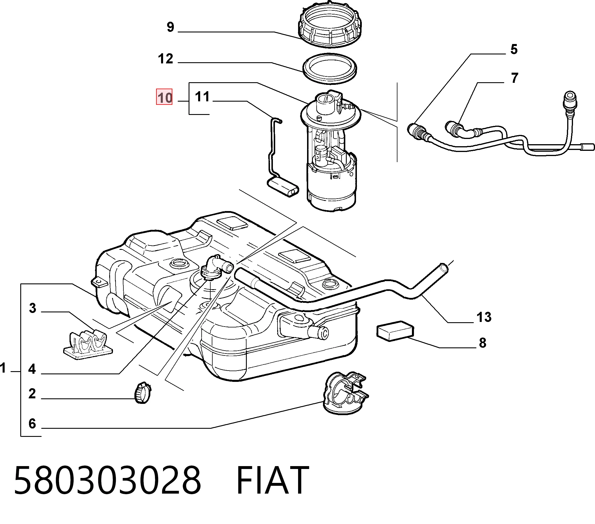  Moduł pompy paliwowej z czujnikiem poziomu paliwa Fiat Doblo 1