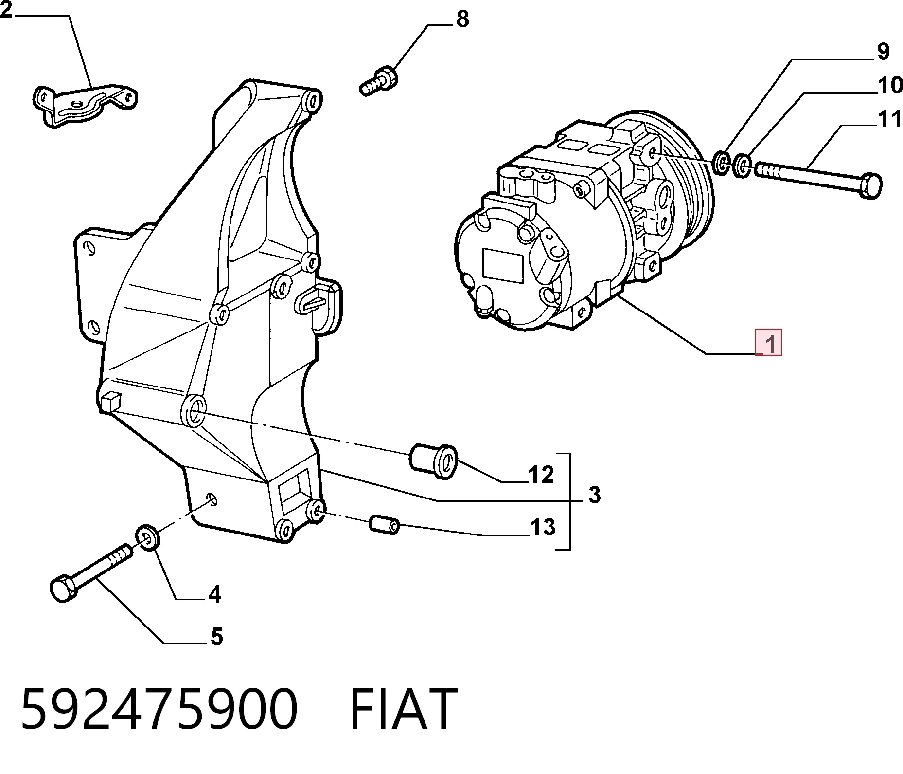 Sprężarka klimatyzacji do Fiat Tipo  160