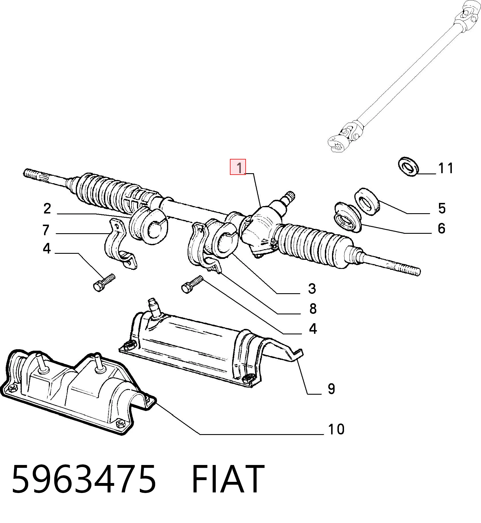 5963475 Fiat/Alfa/Lancia Listwa kierownicza (maglownica)