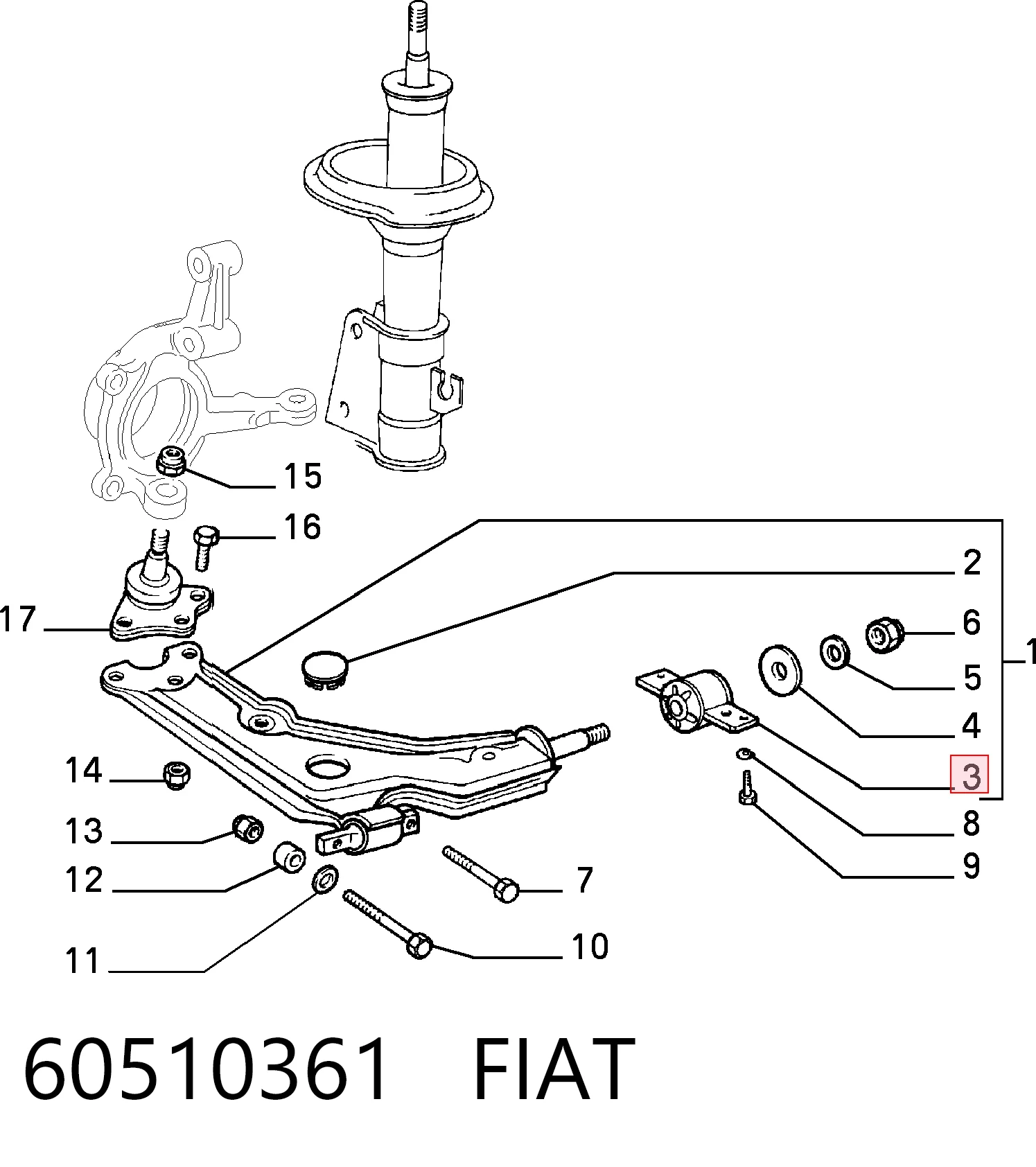 Silentblock przedniego wahacza dolnego Fiat Croma I hatchback (154) (1985 - 1996) cena, od 18,18 USD