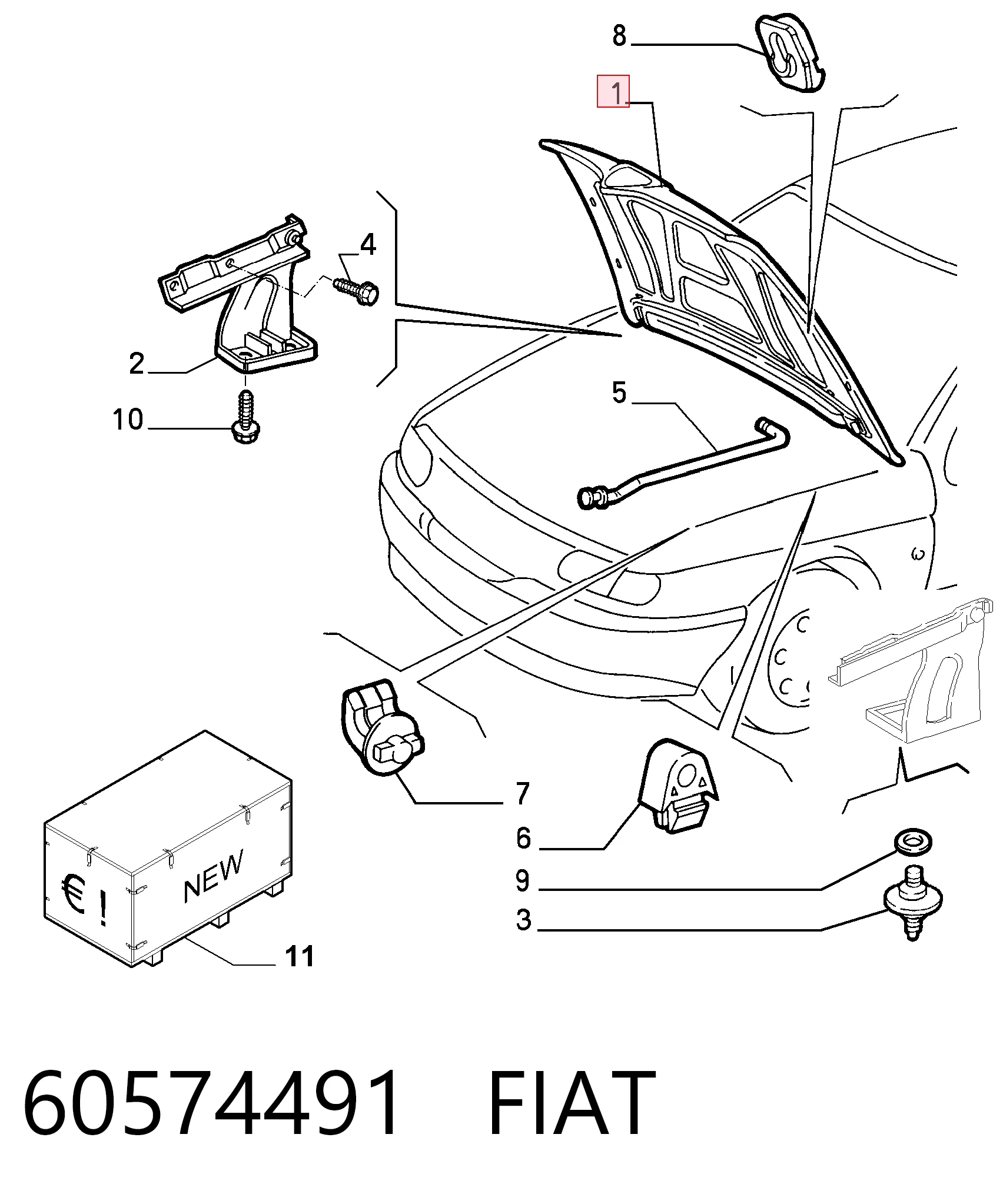 Maska silnika do Alfa Romeo 146  930