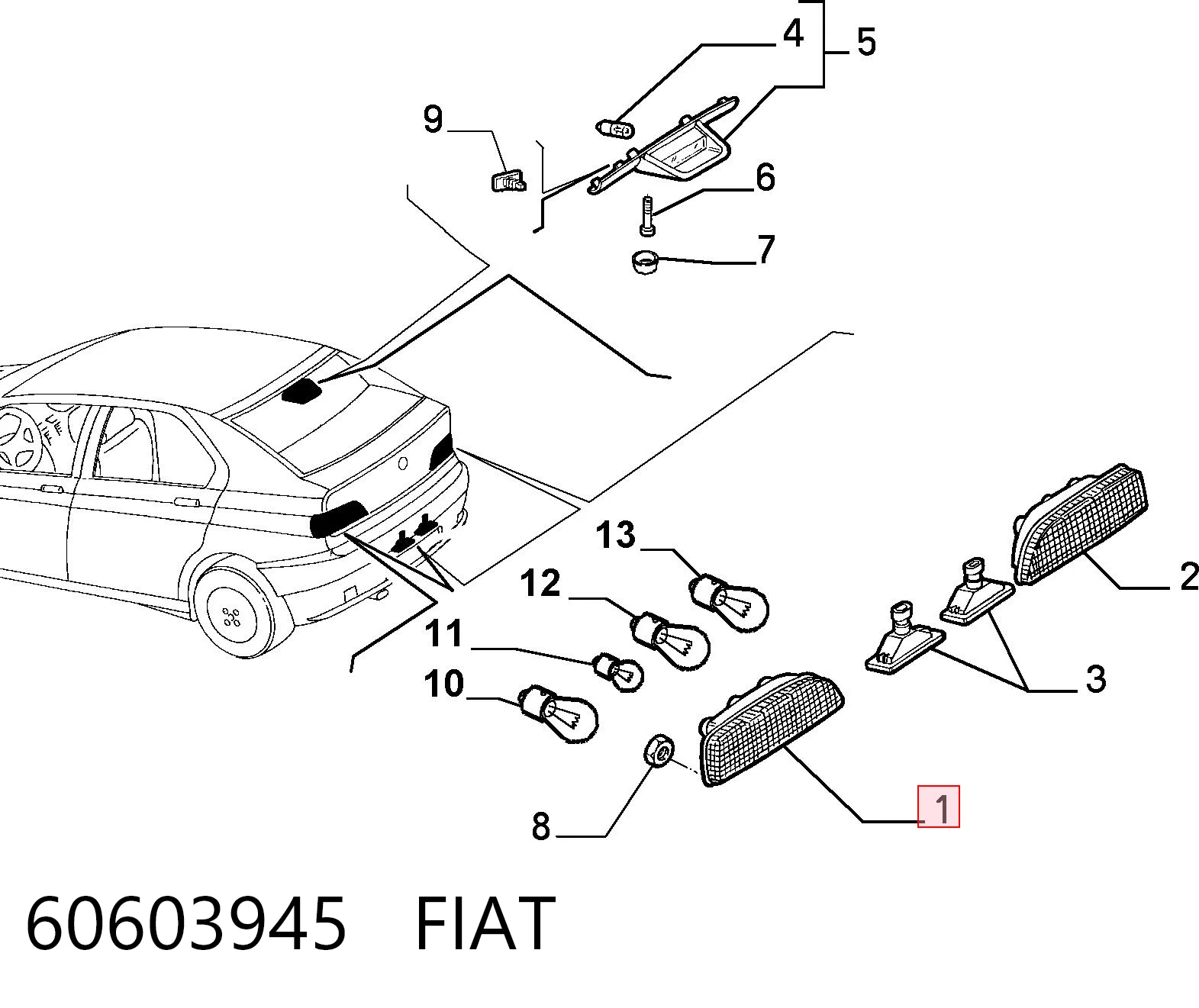 Lampa zespolona tylna lewa do Alfa Romeo 146  930
