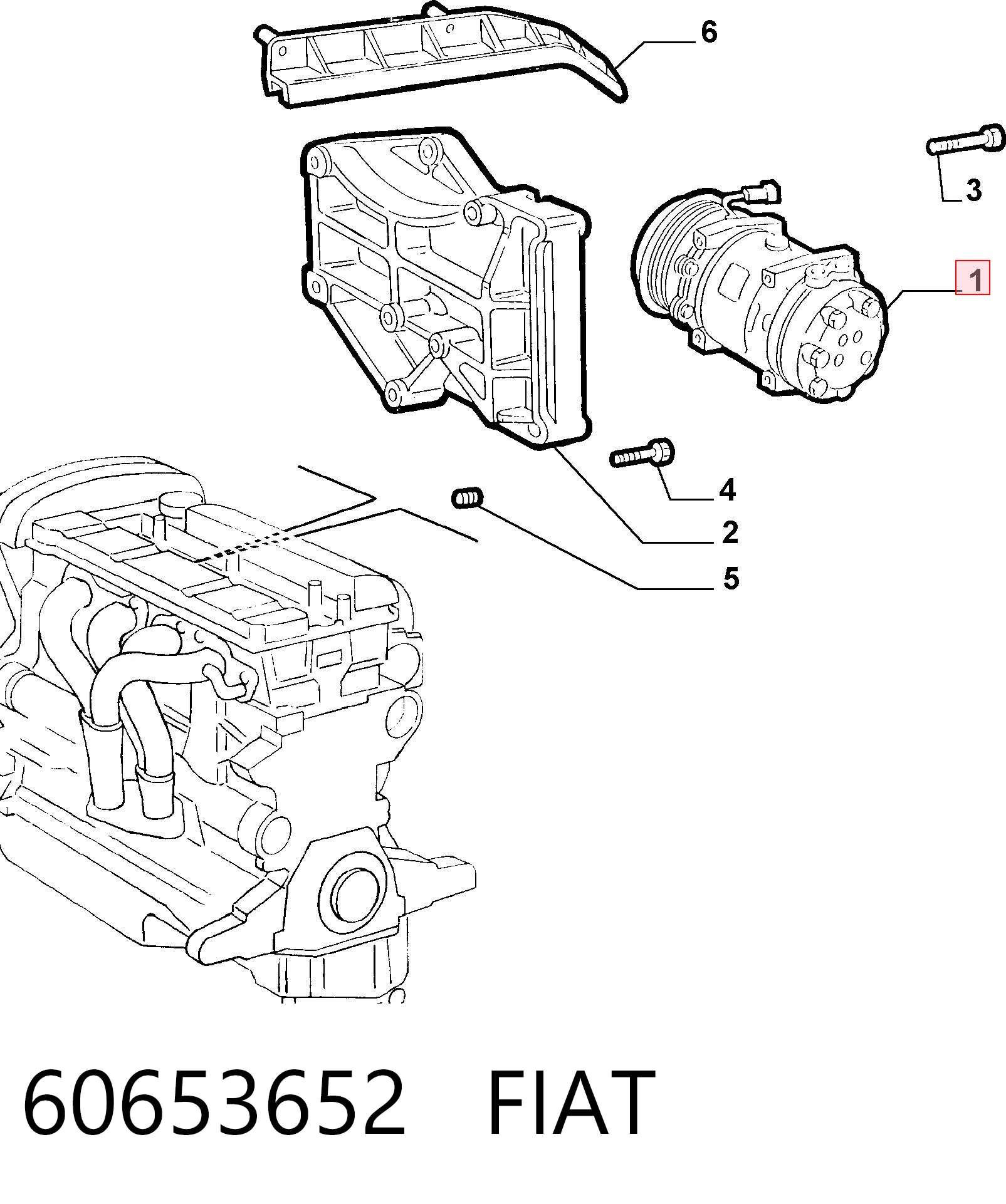 60653652 Fiat/Alfa/Lancia Sprężarka klimatyzacji