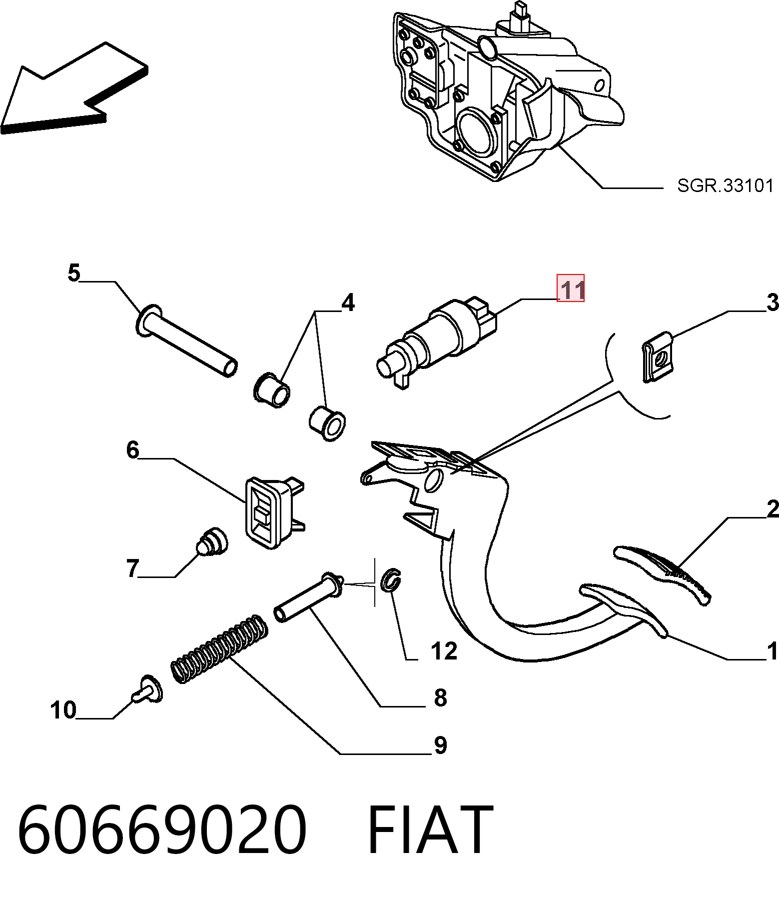60669020 Fiat/Alfa/Lancia Czujnik włącznika świała stop