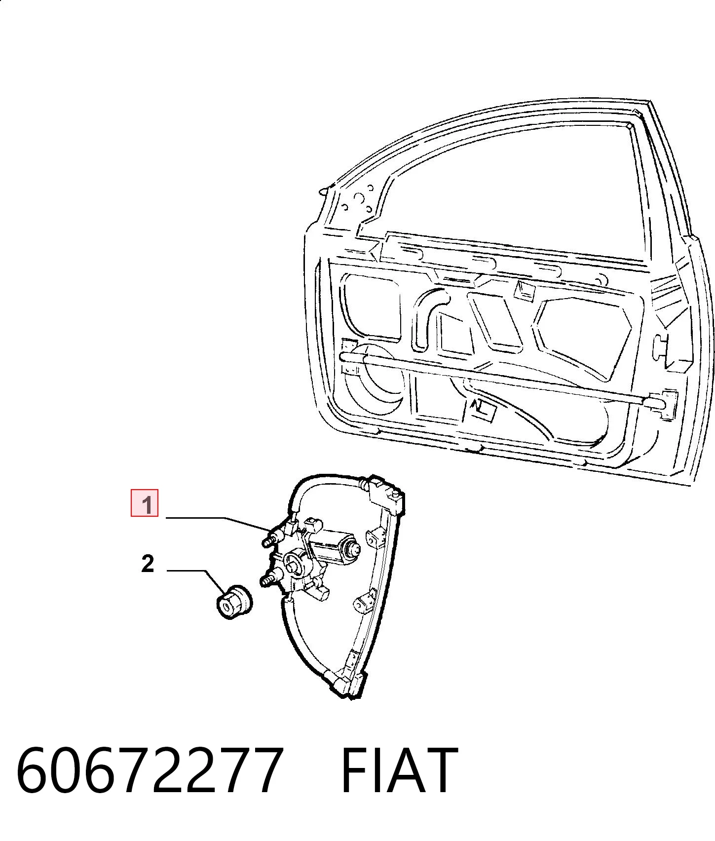 Mechanizm podnoszenia szyby drzwi przednich prawych Alfa Romeo 156 