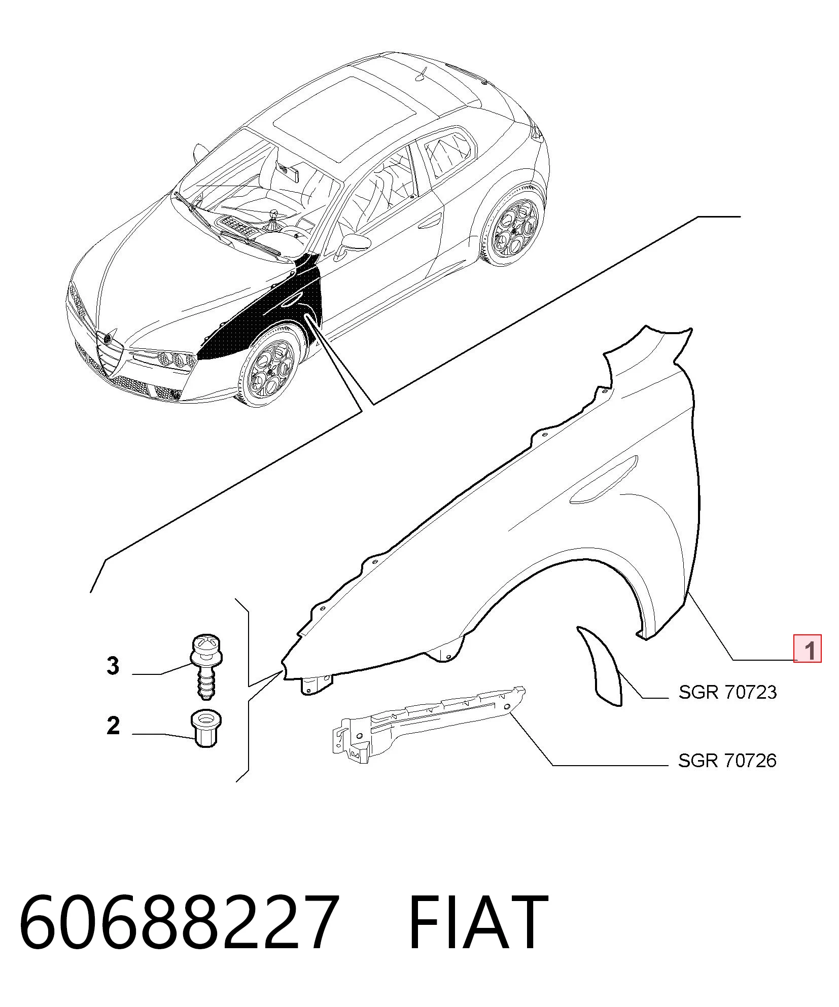 Błotnik przedni lewy do Alfa Romeo 159  939
