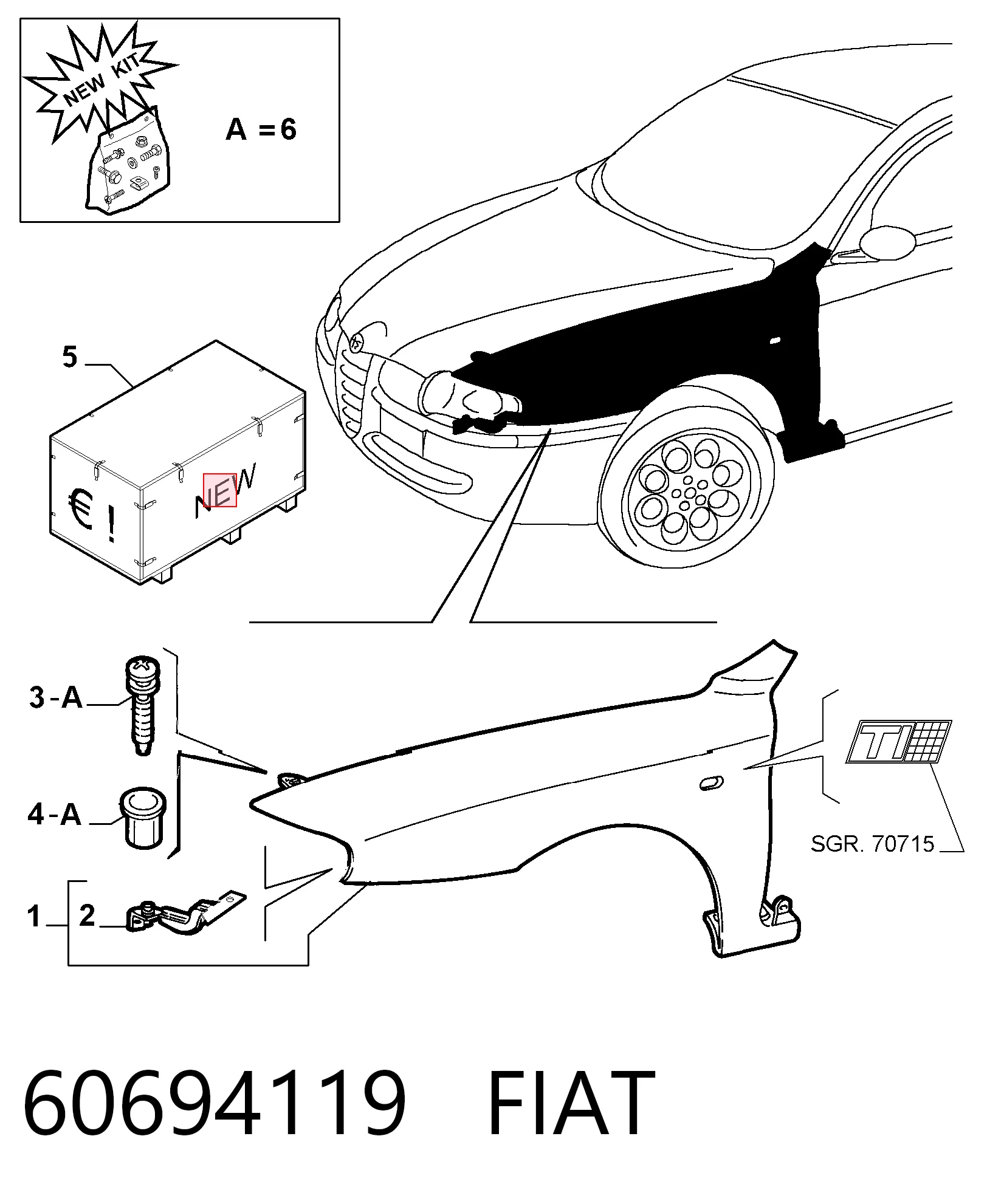 Do koszyka Błotnik przedni prawy Alfa Romeo 147  937