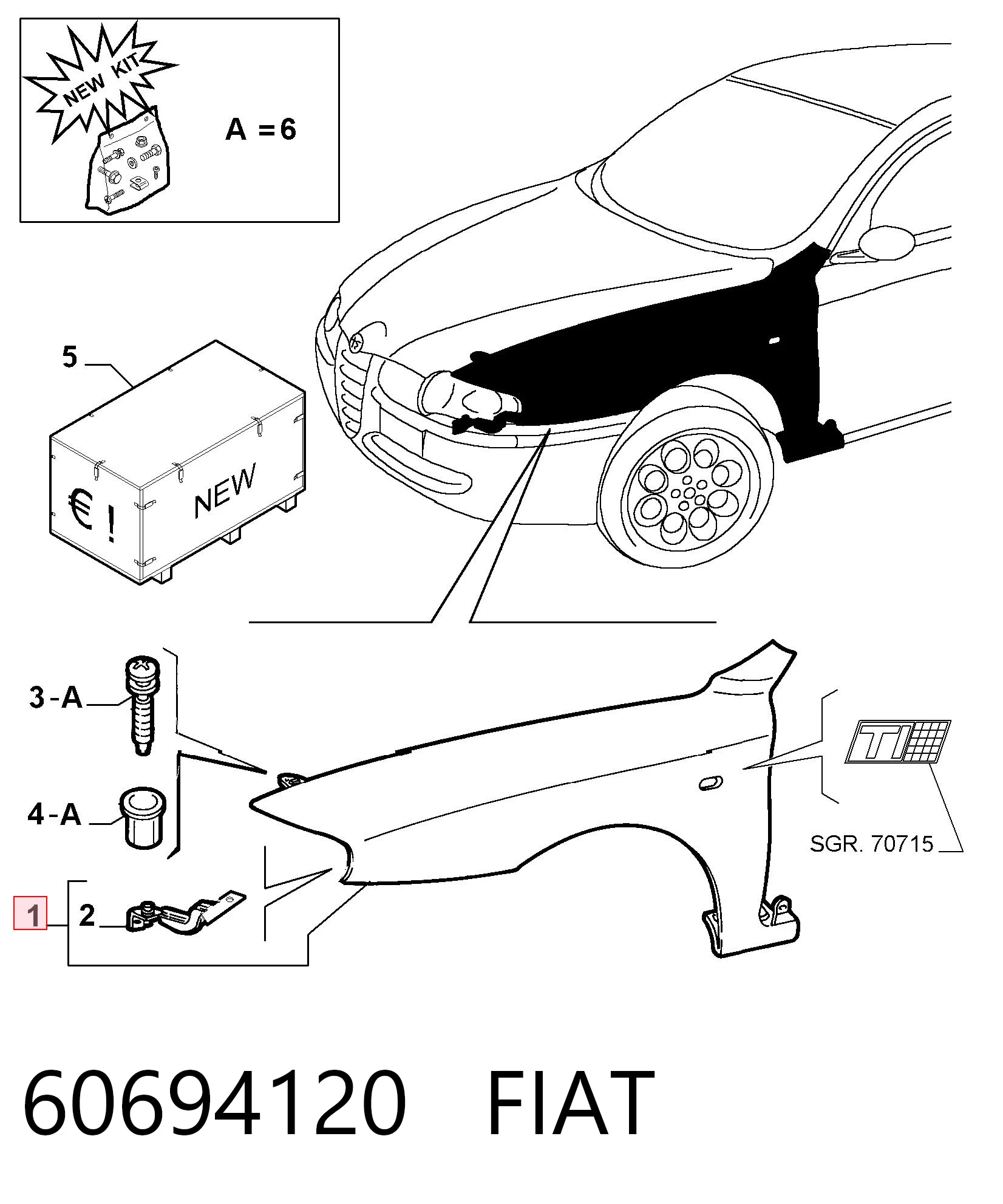 Błotnik przedni lewy Alfa Romeo 147 hatchback (937) (2001 - 2010) cena, od 113,61 USD